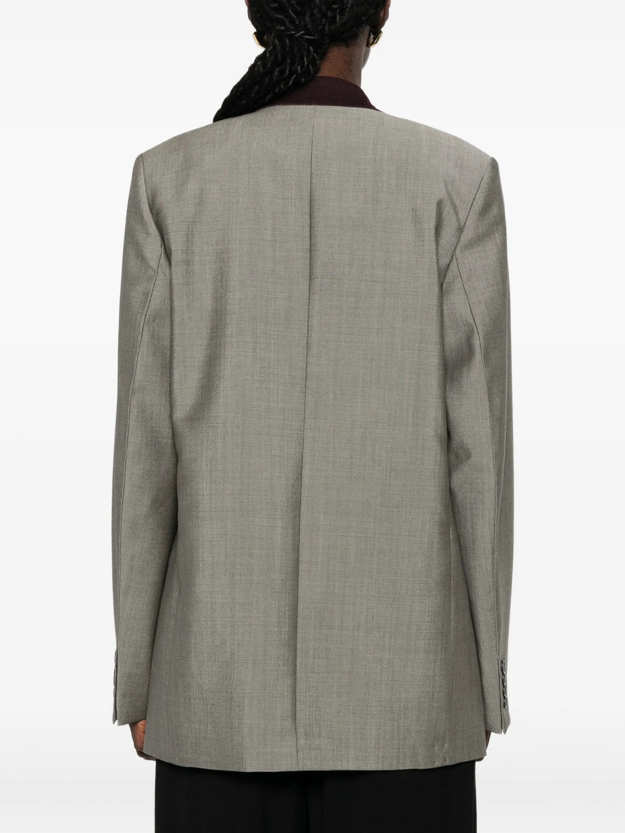 Victoria Beckham double - breasted peak - lapels blazer