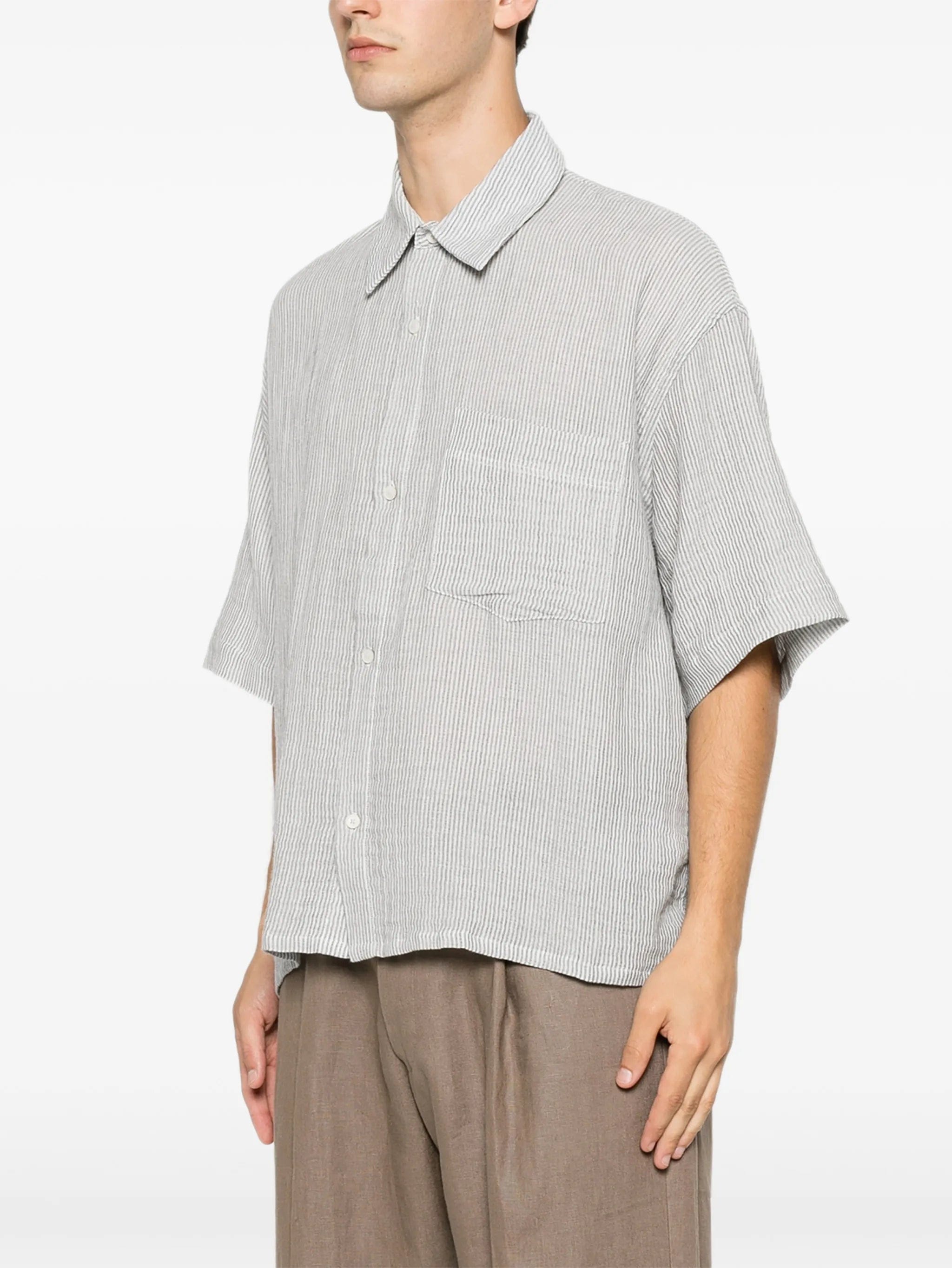 Won Hundred striped short - sleeve shirt