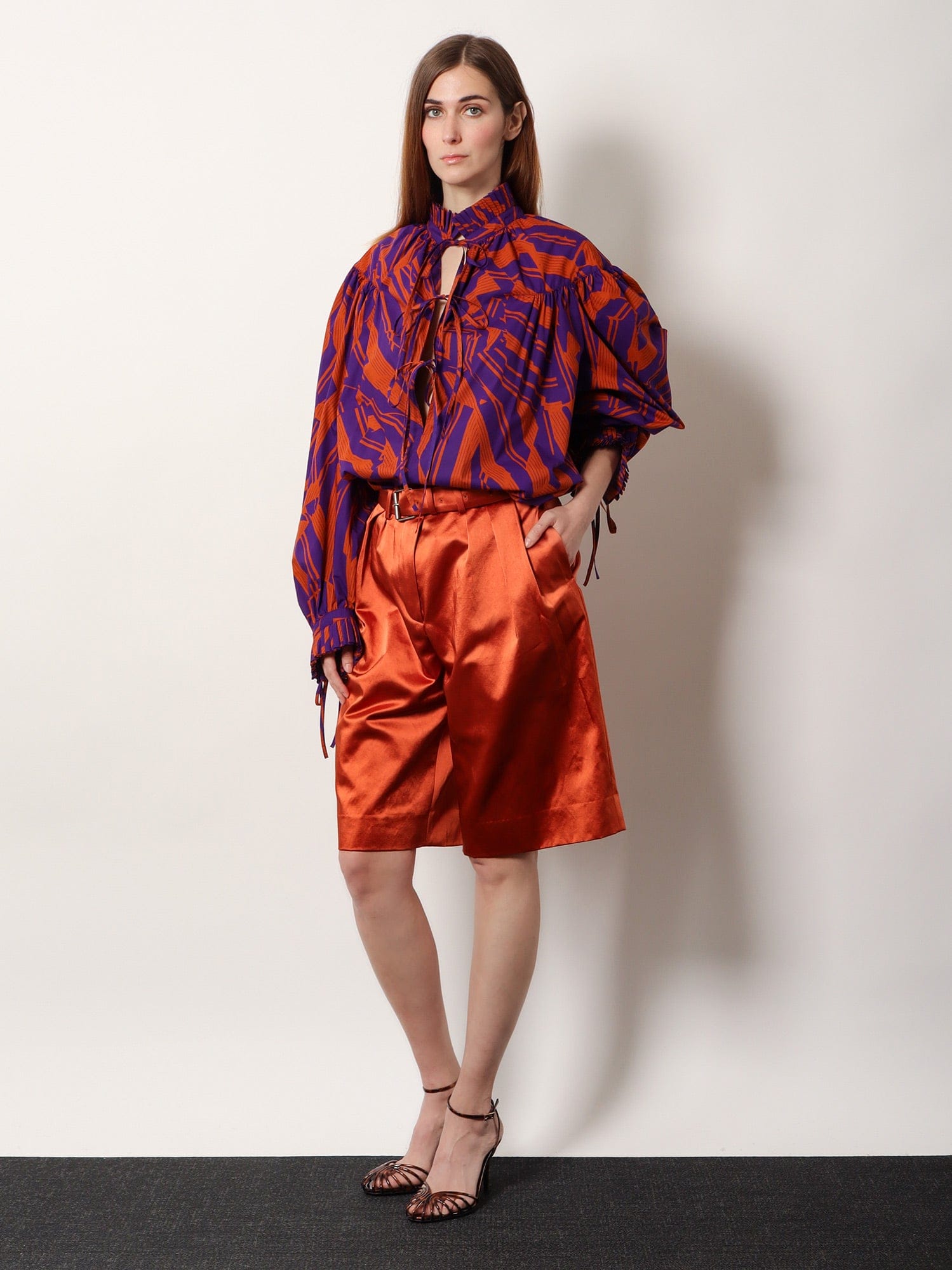 DRIES VAN NOTEN Catya cotton shirt with Crushed Stripe print