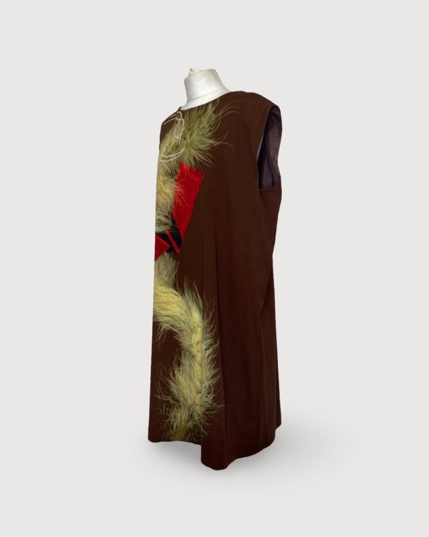 Dries Van Noten Brown / Yellow Dries Van Noten S/S Print Dress, 14