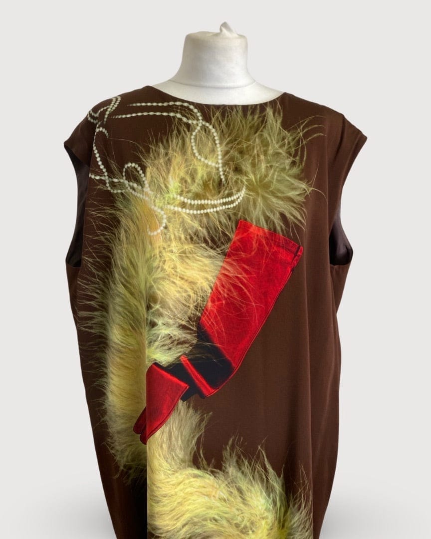 Dries Van Noten Brown / Yellow Dries Van Noten S/S Print Dress, 14