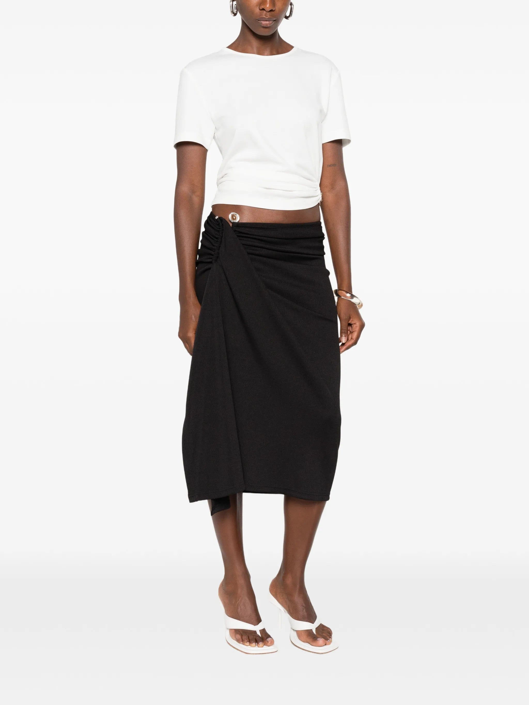 Christopher Esber crystal - clasp cascade midi skirt