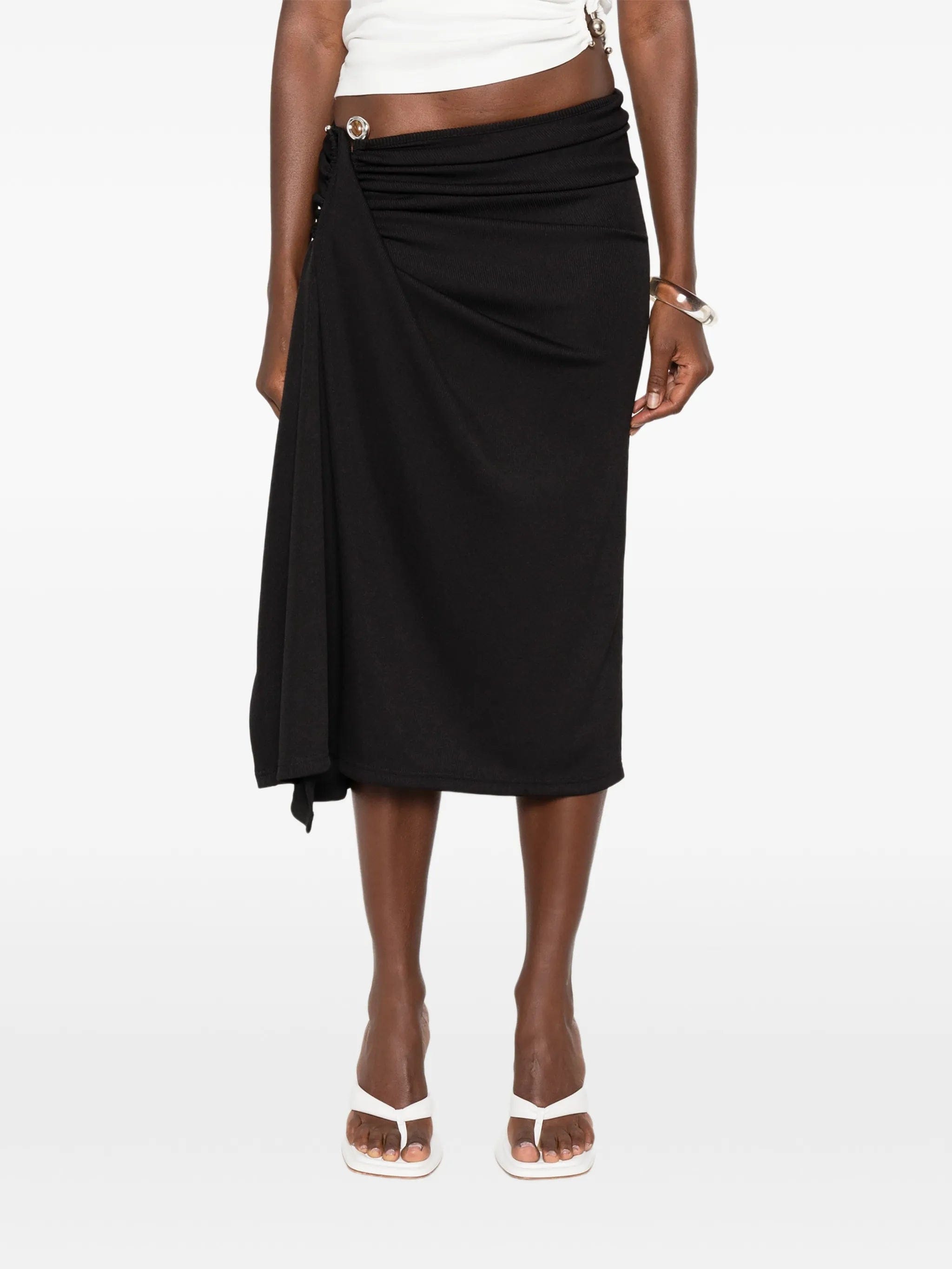 Christopher Esber crystal - clasp cascade midi skirt