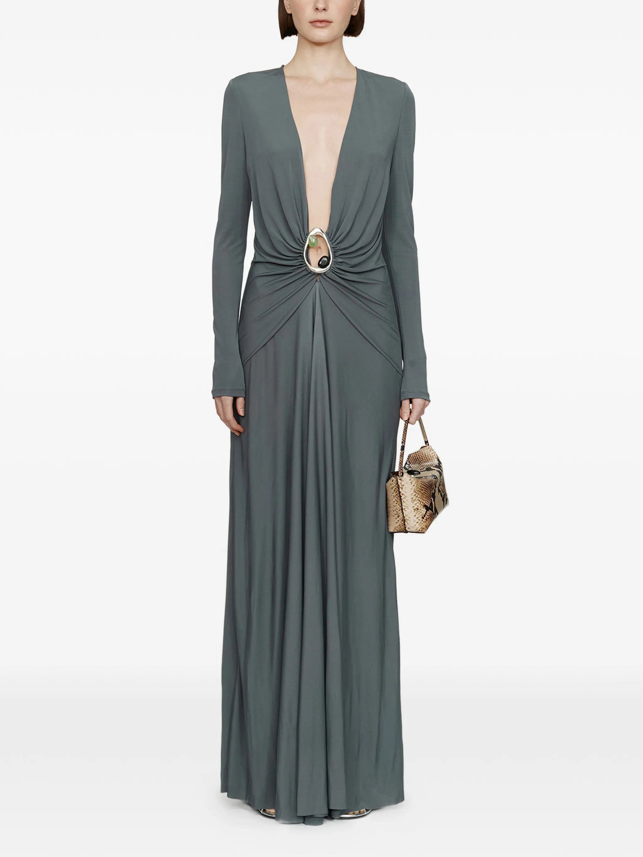 Christopher Esber Orica ruched V - neck maxi dress