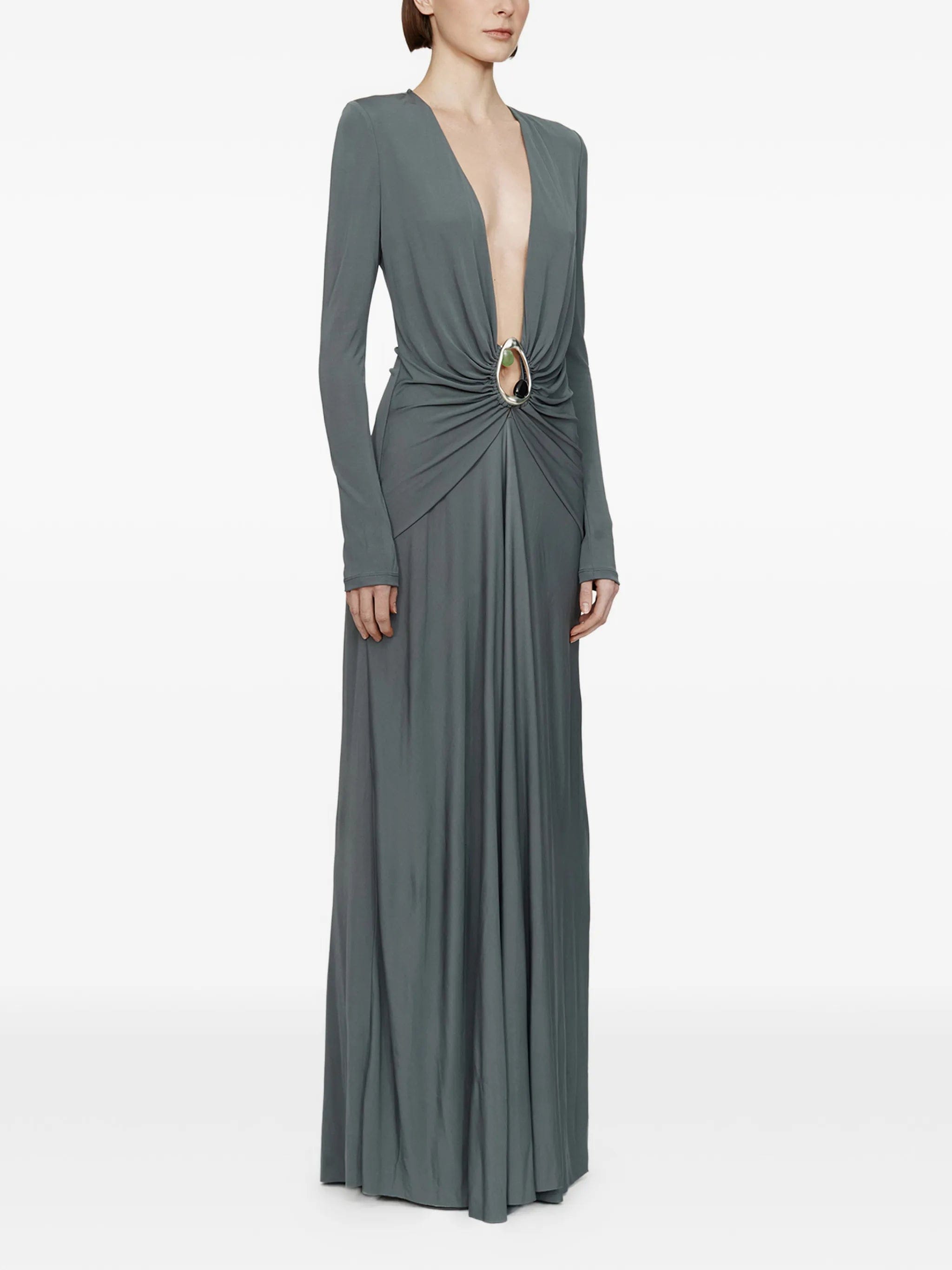 Christopher Esber Orica ruched V - neck maxi dress