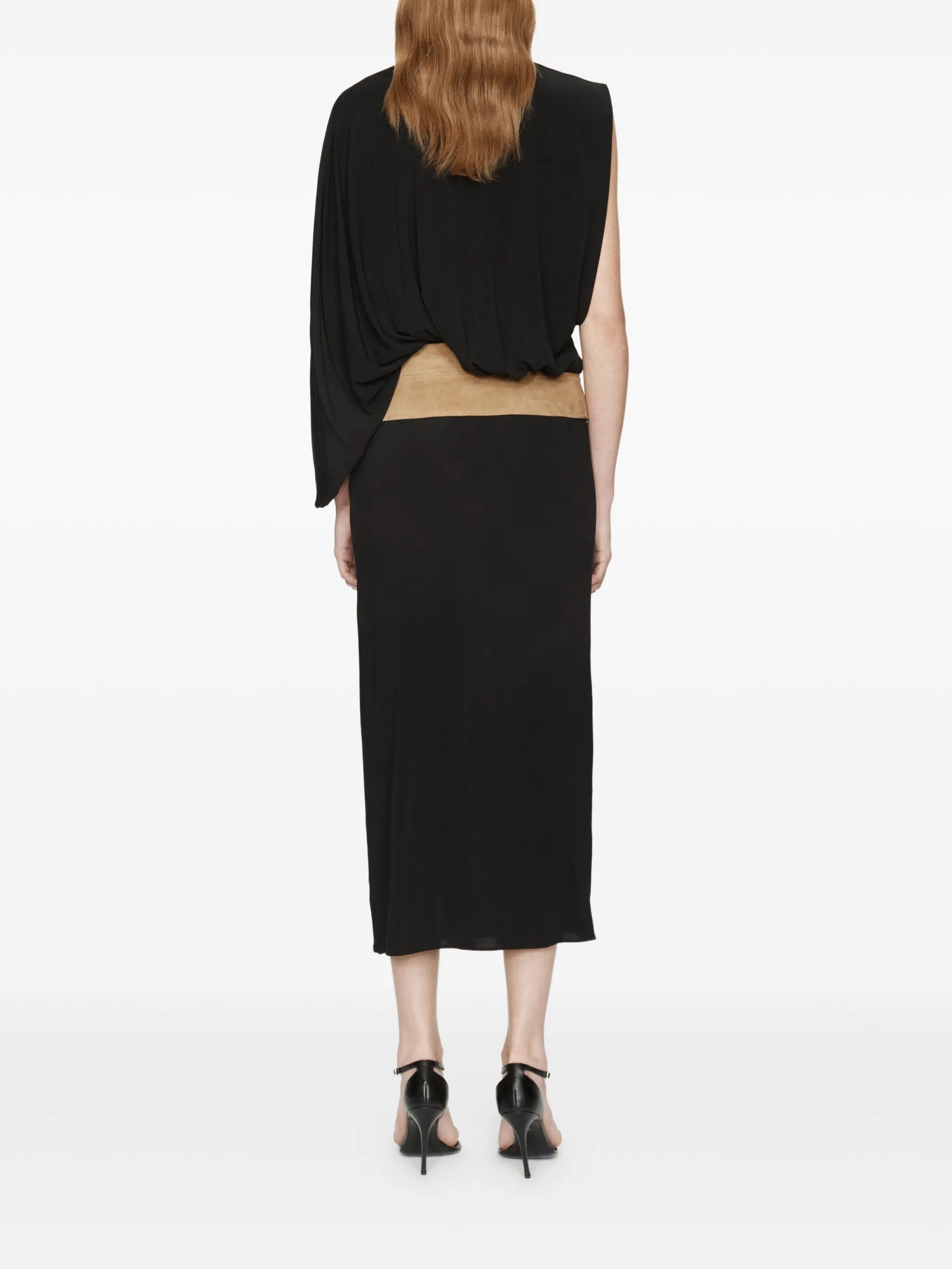 Christopher Esber contour - suede swaddle midi dress