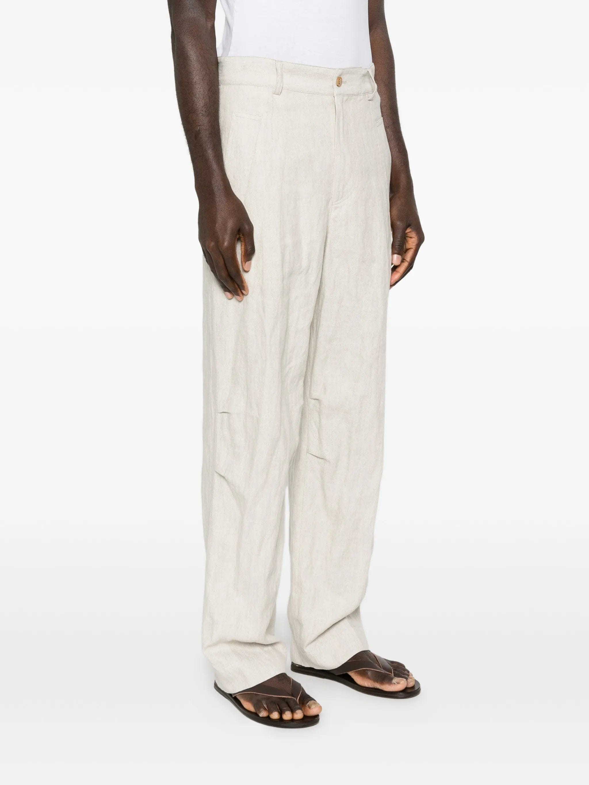 Dries Van Noten side - pocket straight trousers
