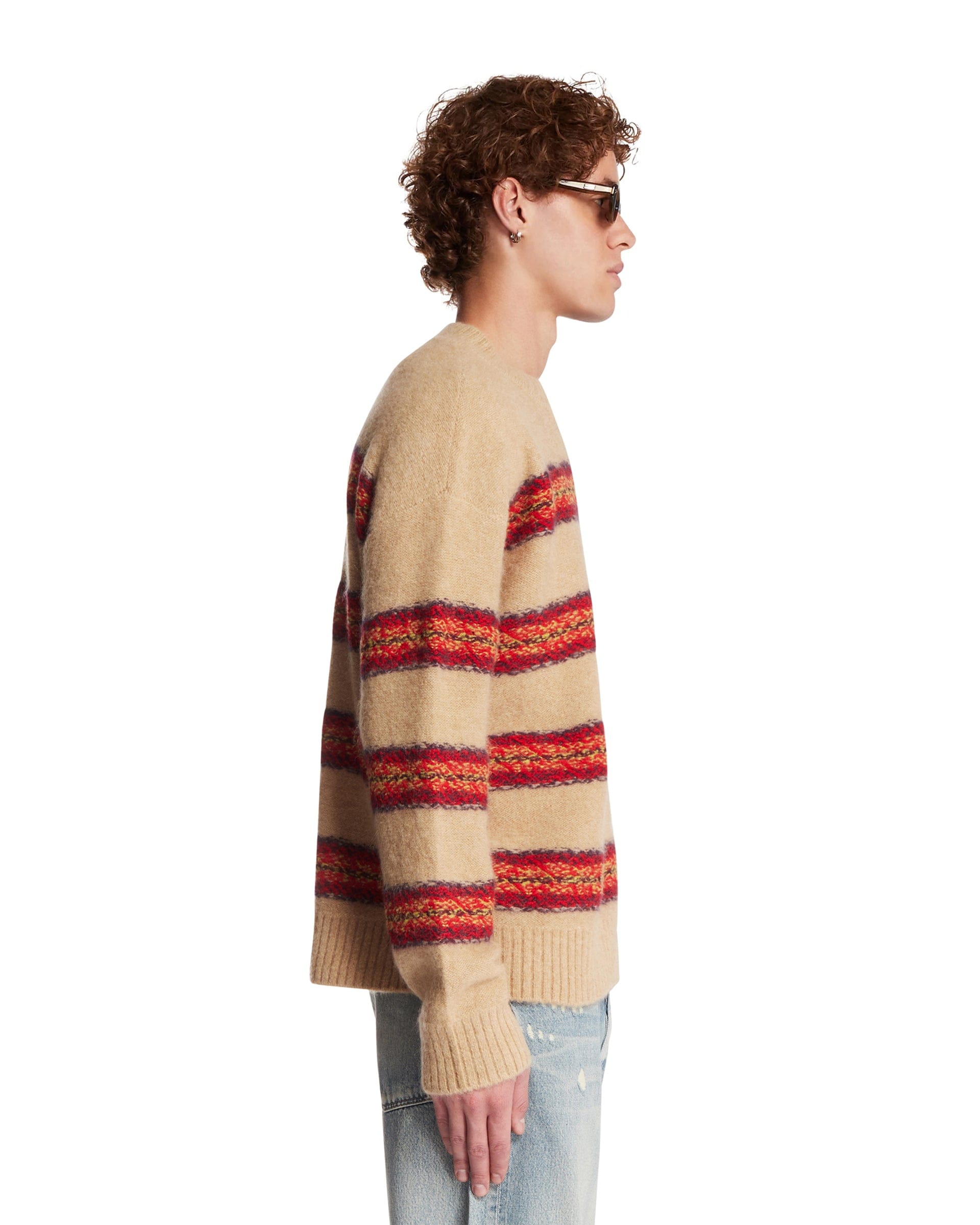 DRIES VAN NOTEN Maglione A Righe Beige