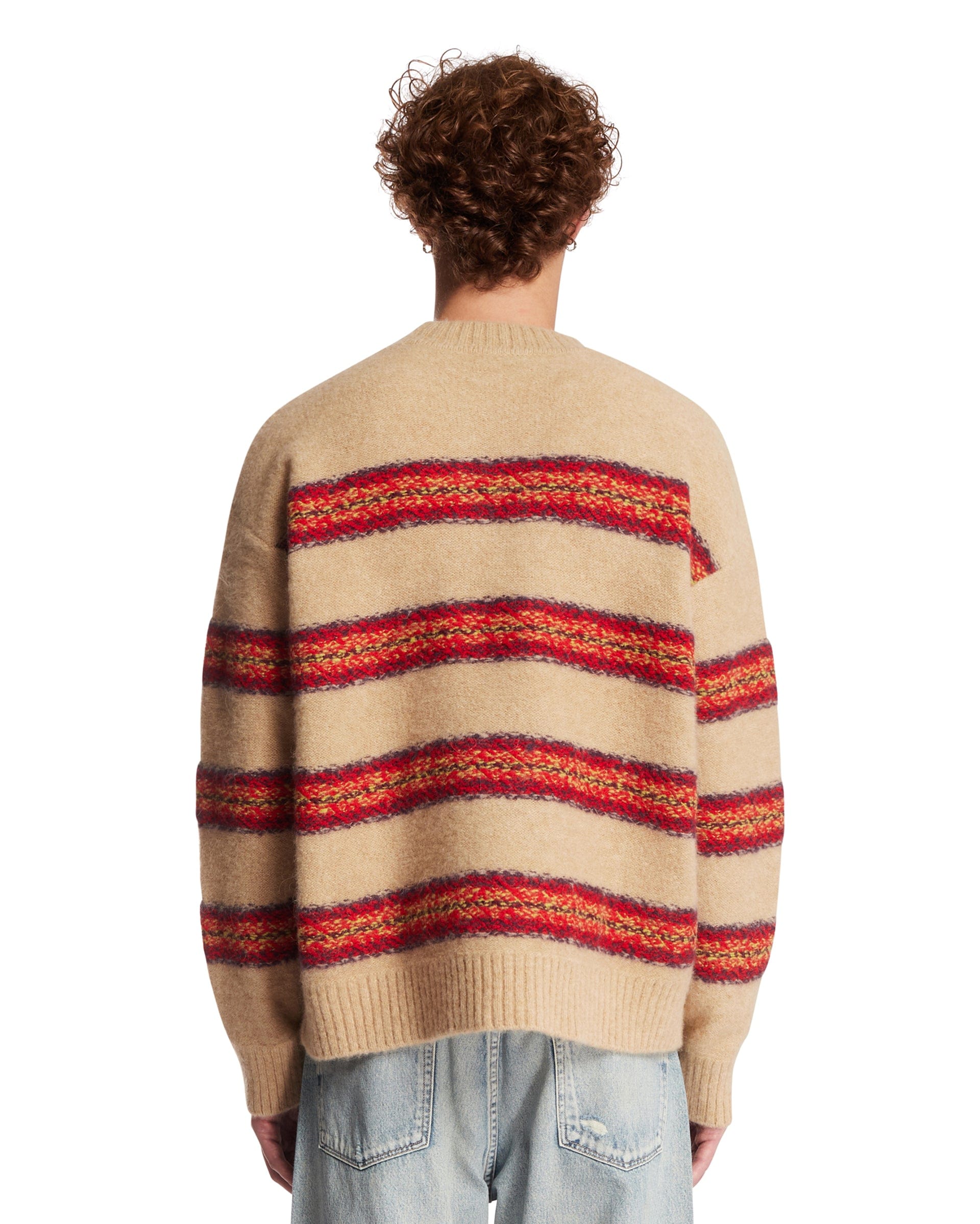 DRIES VAN NOTEN Maglione A Righe Beige