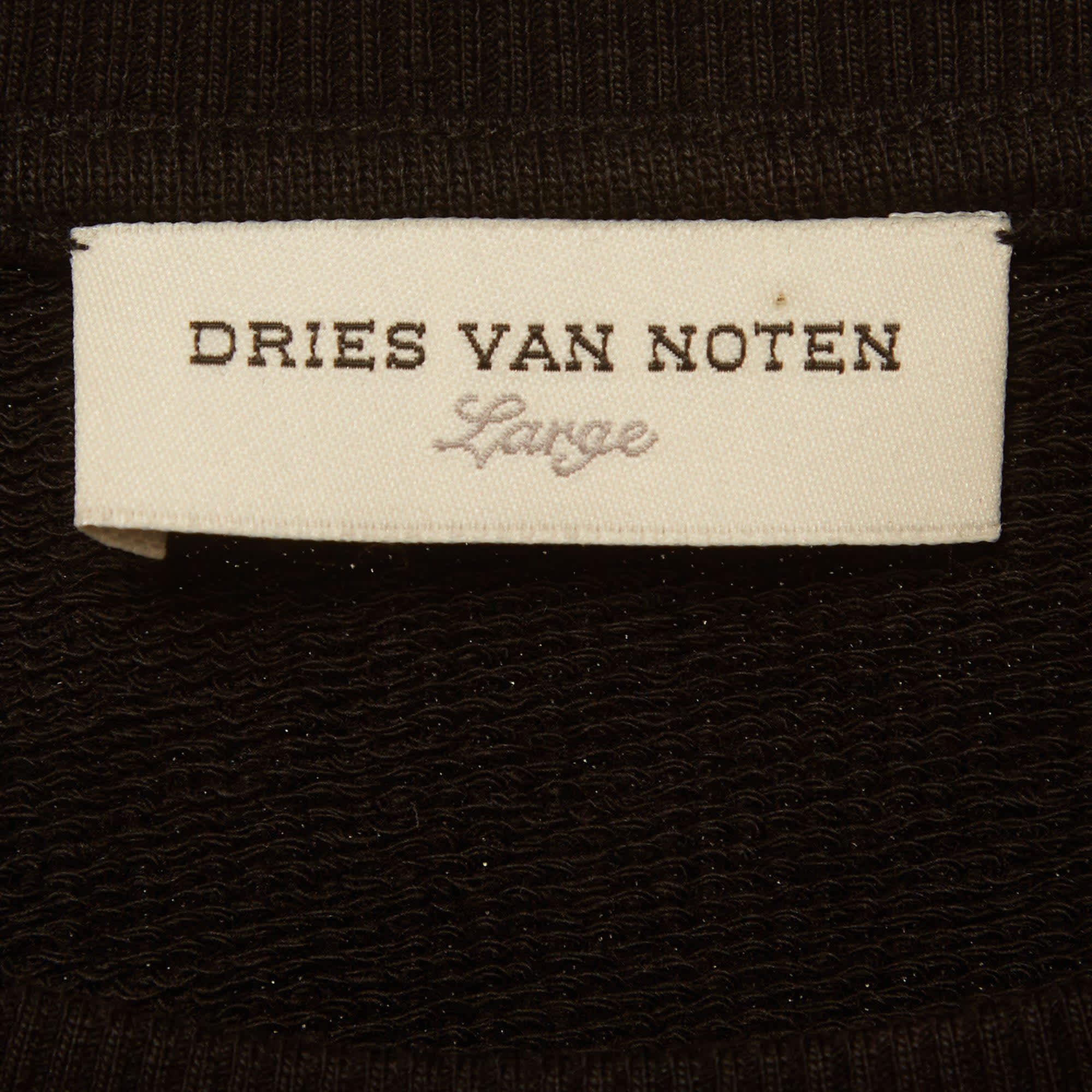 Dries Van Noten Black Sequins Embellished French Terry Knit T - Shirt