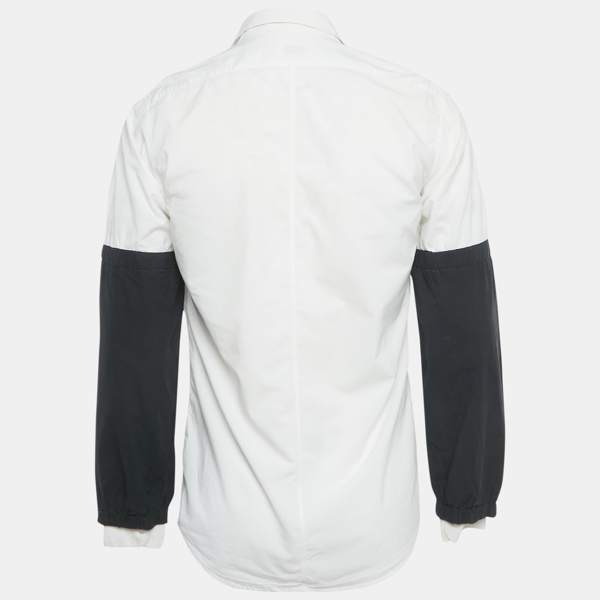 Dries Van Noten White Cotton Layered Sleeve Shirt