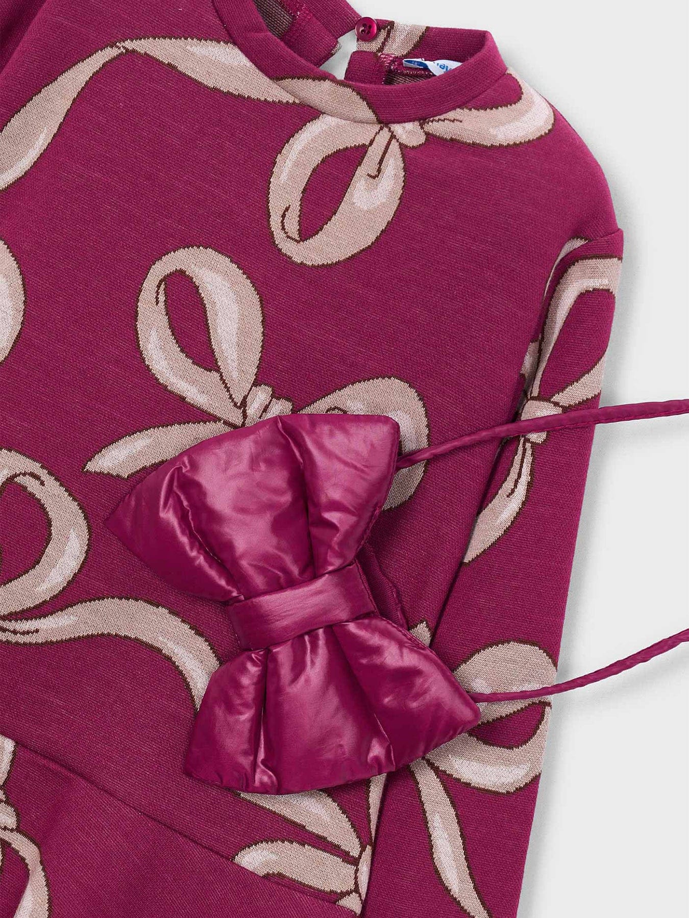 Mayoral Kids' Jacquard Knit Dress with Bag Pink