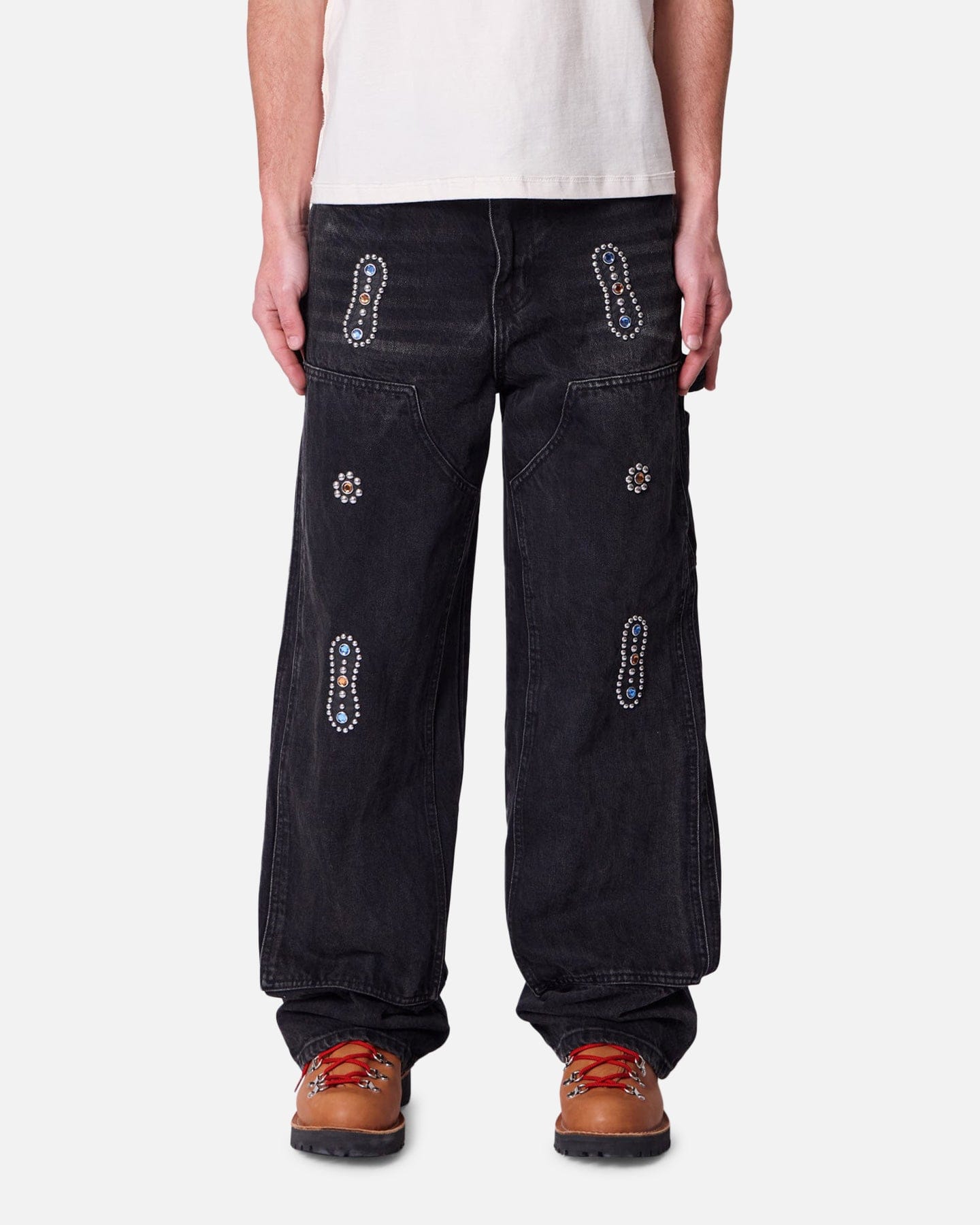 MNML Ultra Baggy Western Jewel Jeans Washed Black