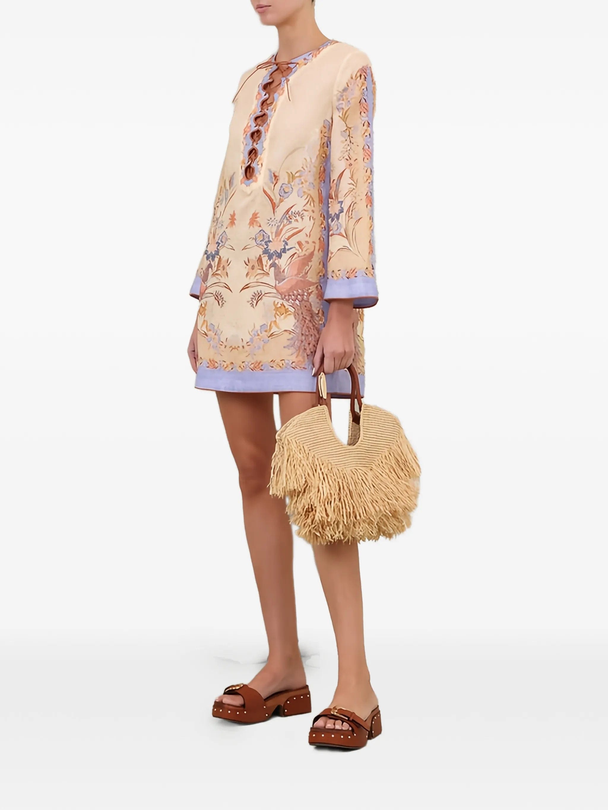 Zimmermann Indra lace - up tunic mini dress
