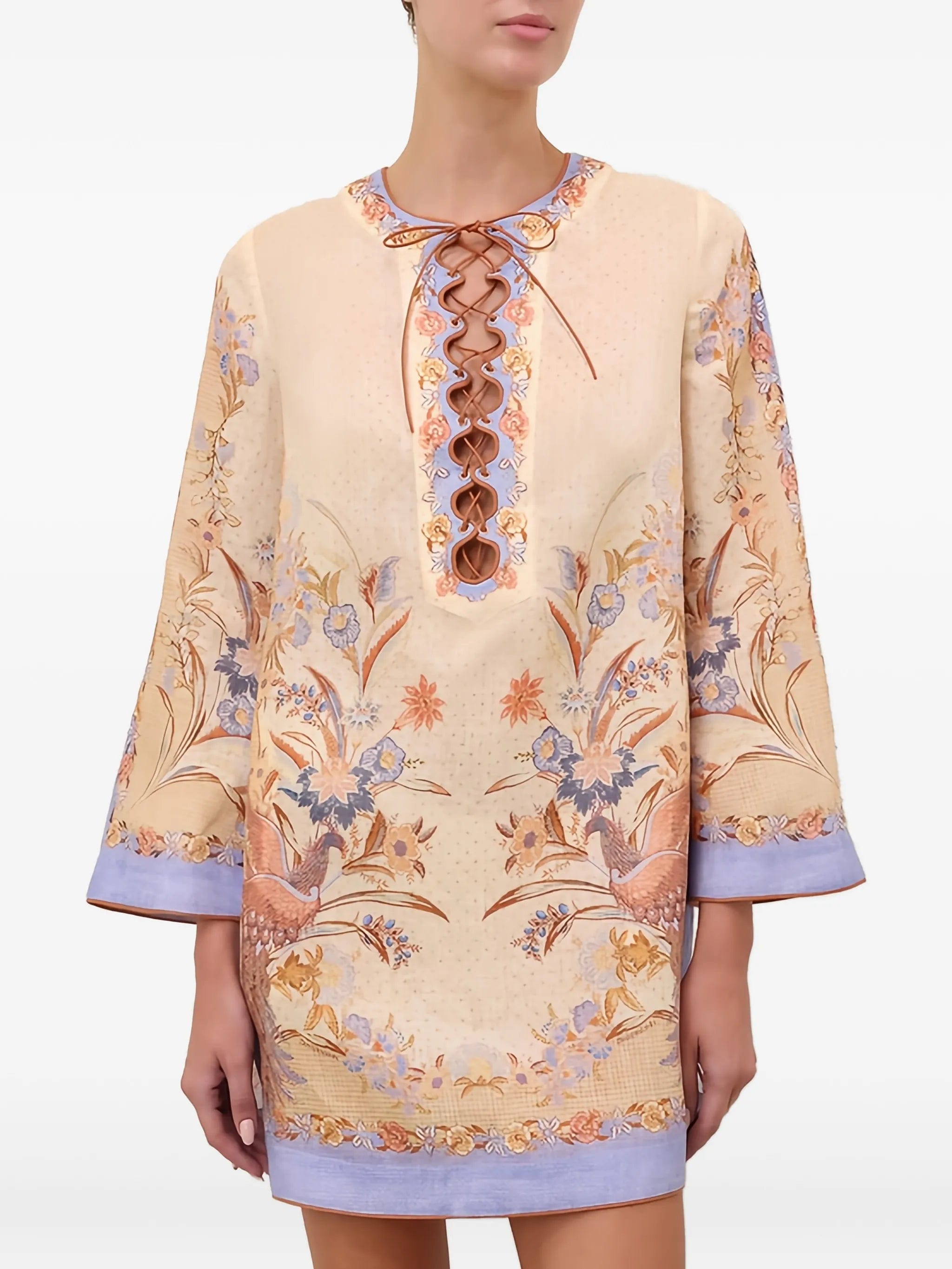 Zimmermann Indra lace - up tunic mini dress