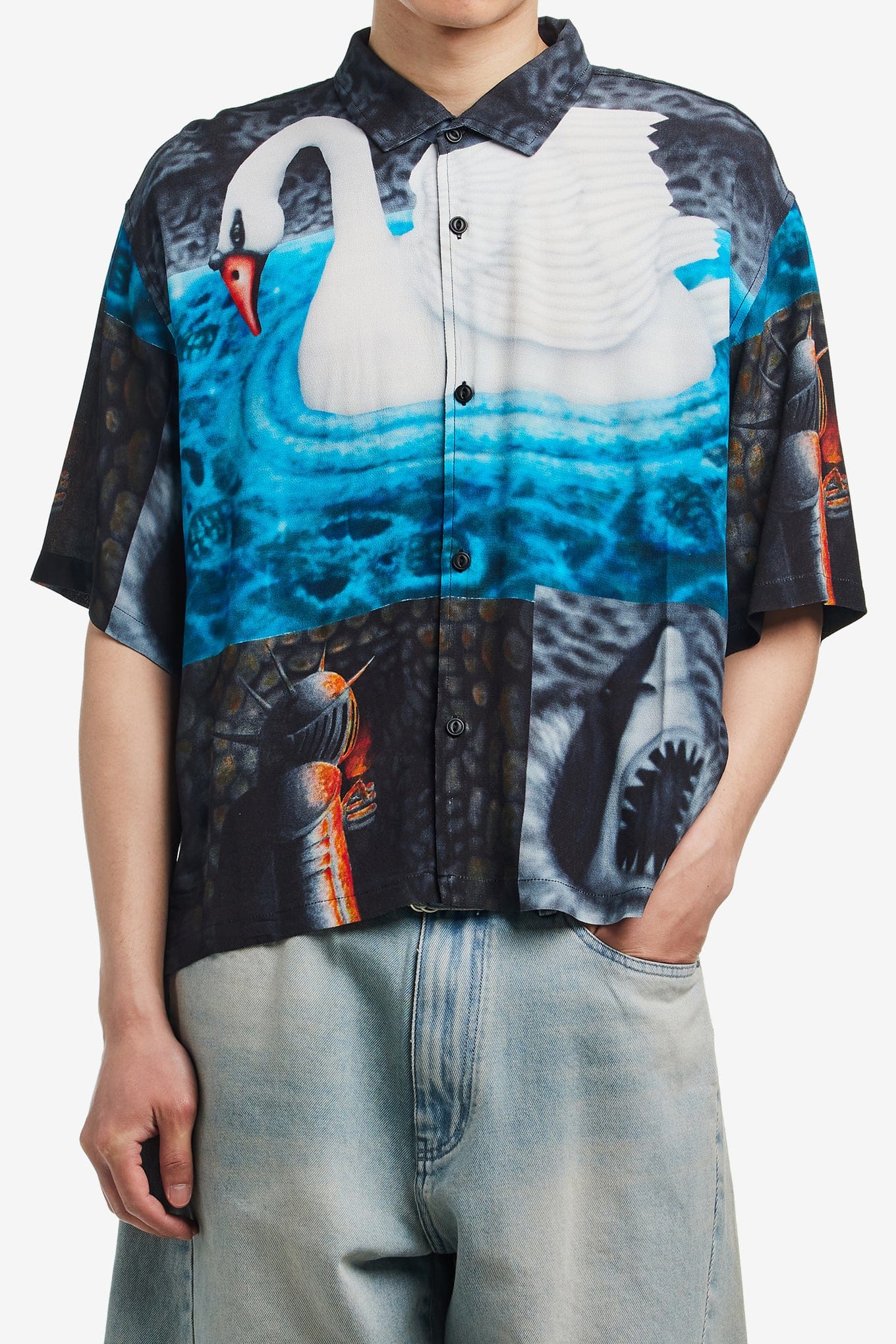 Brain Dead COPIA SHORT SLEEVE BUTTON DOWN SHIRT