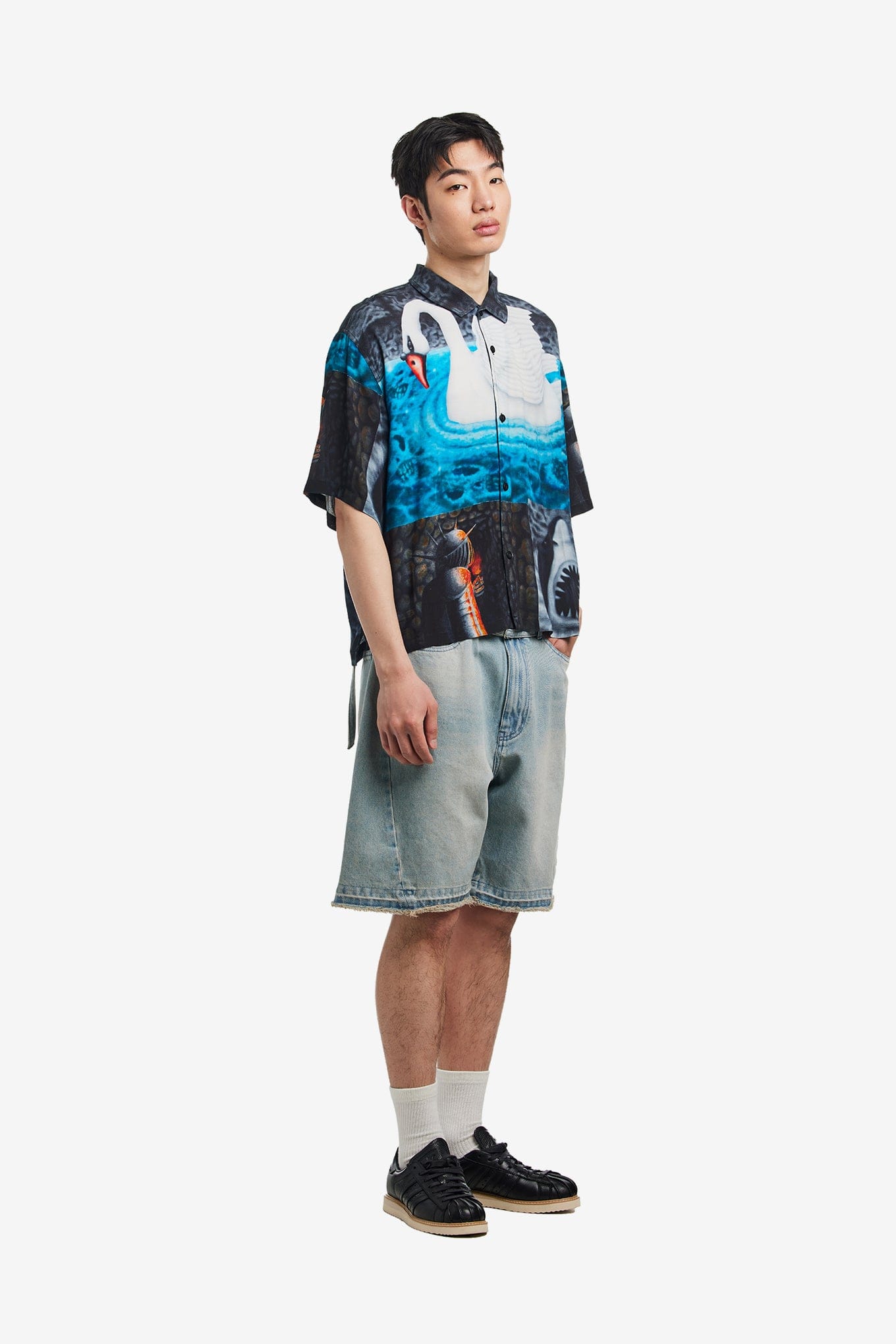 Brain Dead COPIA SHORT SLEEVE BUTTON DOWN SHIRT