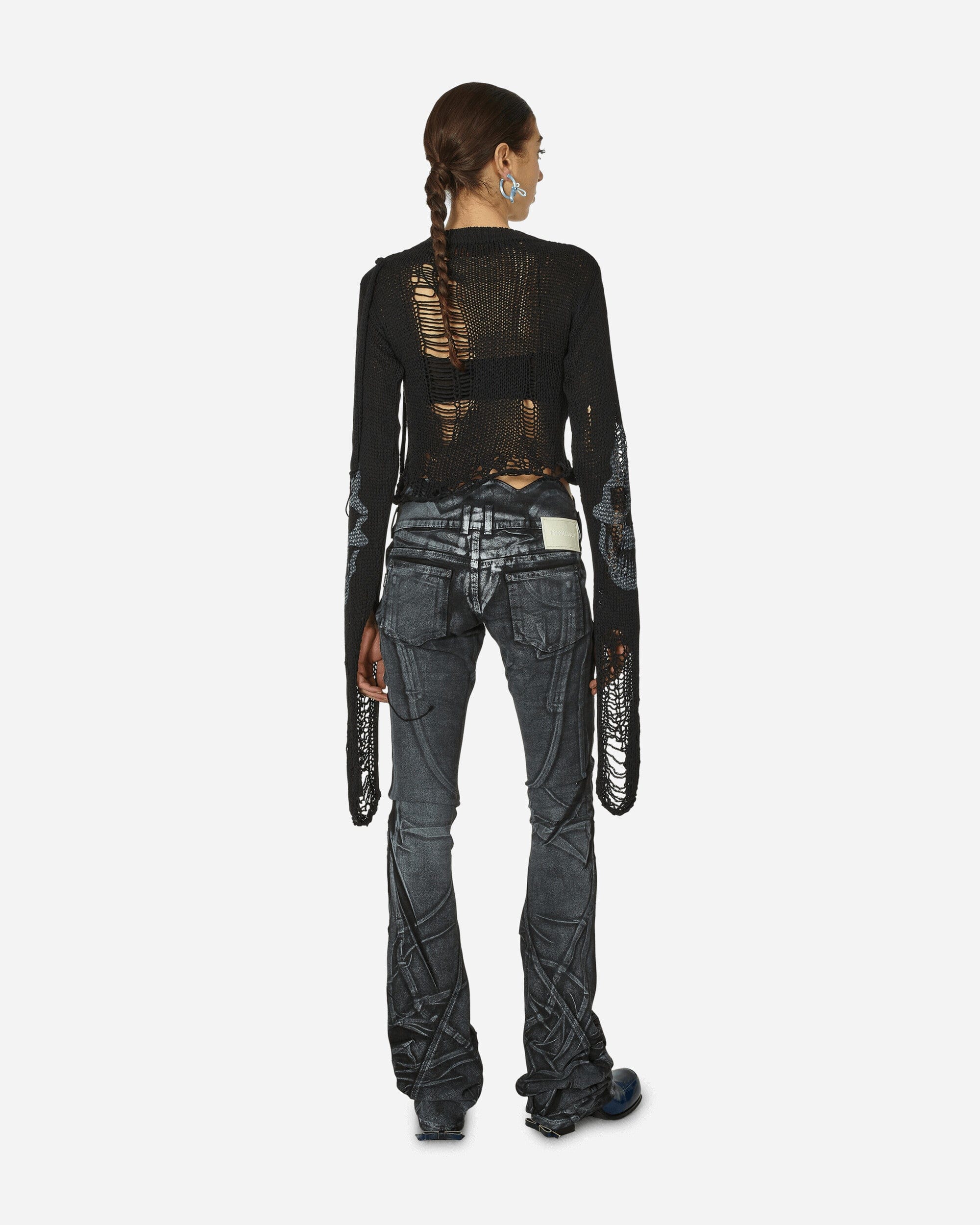 Ottolinger Distressed Knit Longsleeve Sweater Black