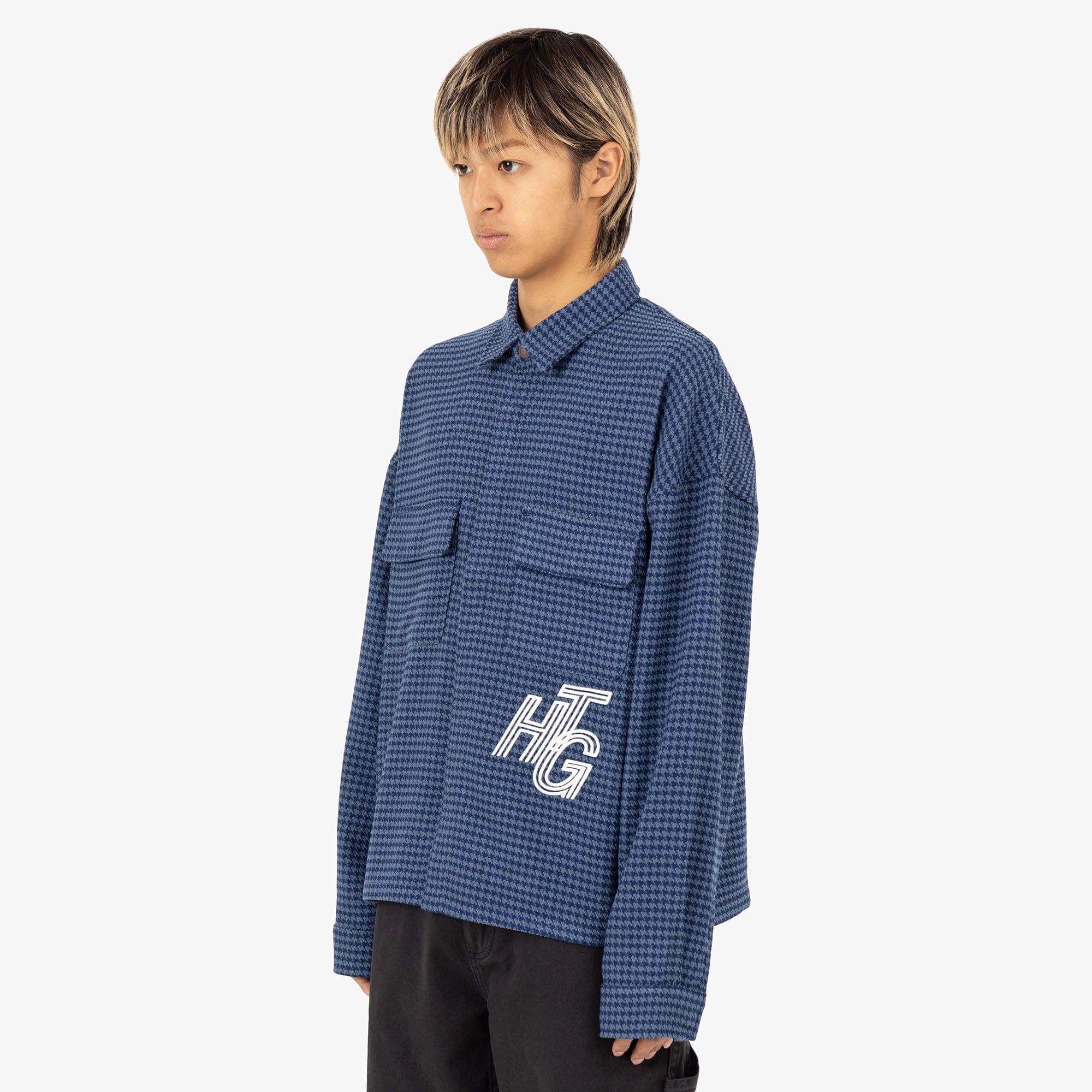 Honor The Gift Houndstooth Shirt / Navy