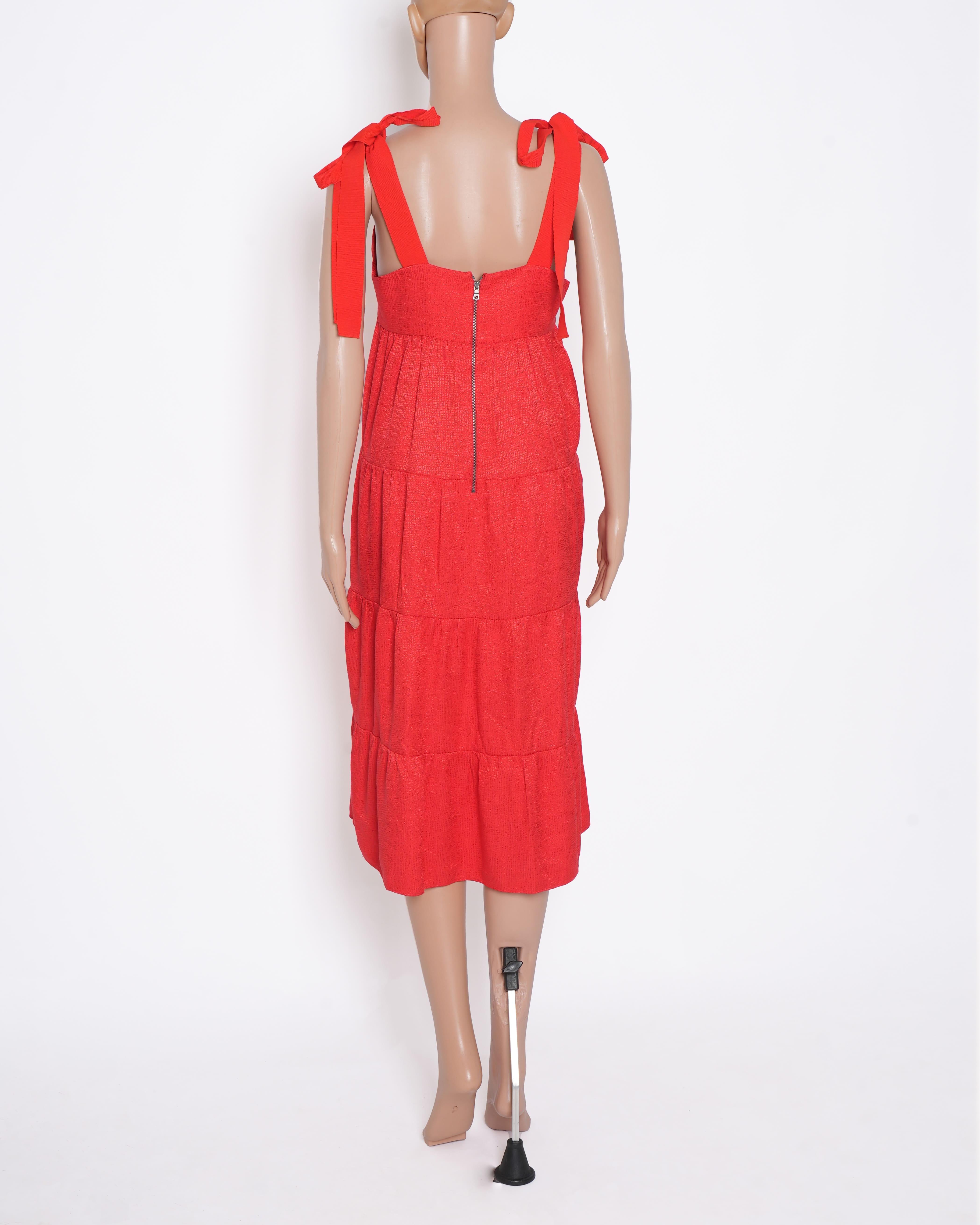 Alice + Olivia Alice and Olivia Lace Tie - up Dress In Red