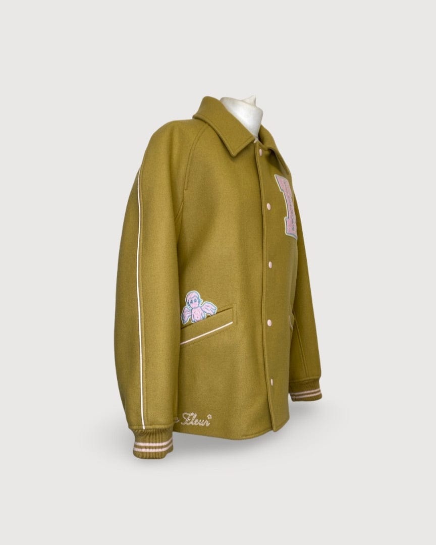 Lacoste x Golf le Fleur Yellow Lacoste x Golf Le Fleur Varsity Jacket, L