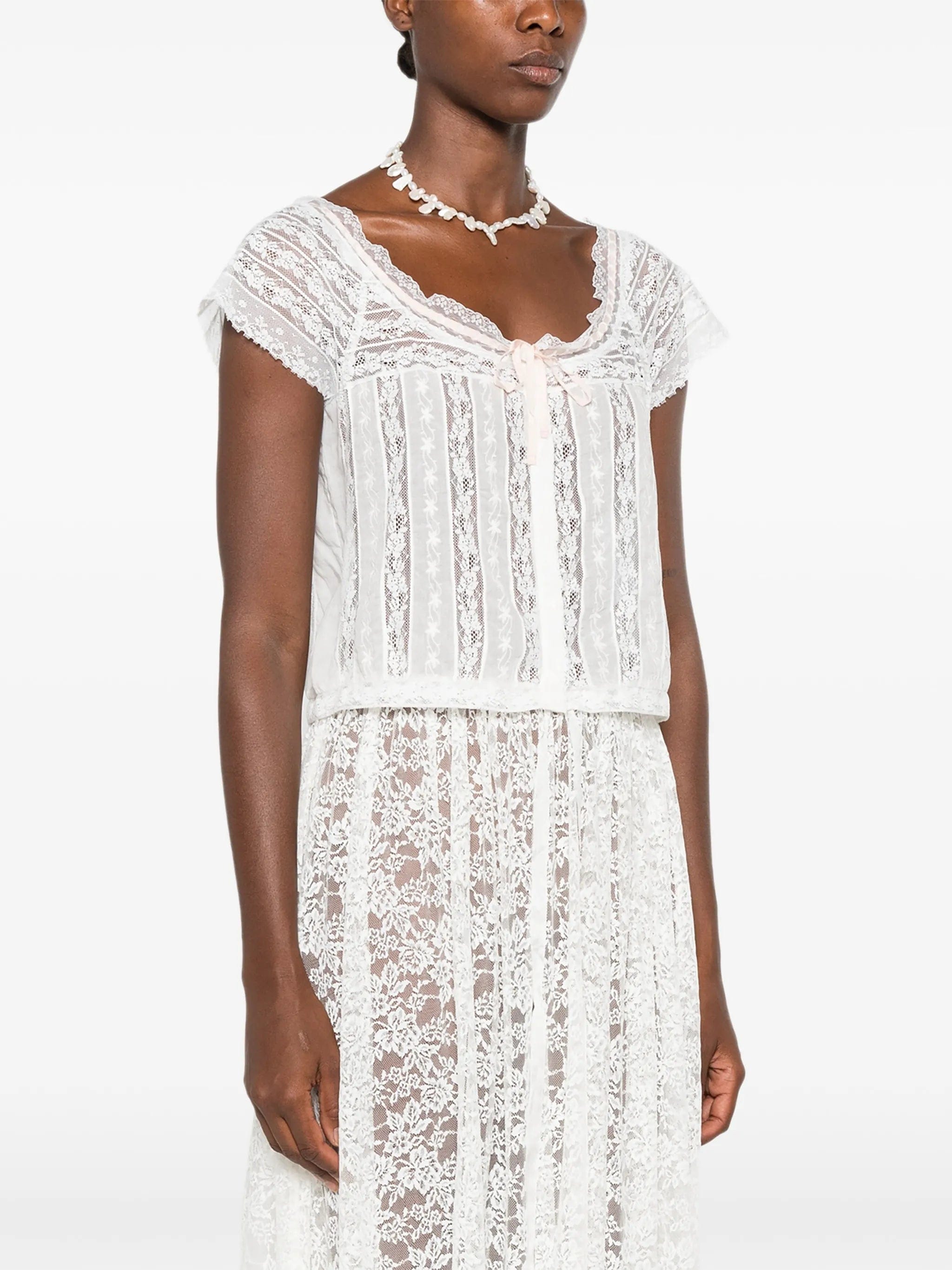 DÔEN Greta lace - trim top