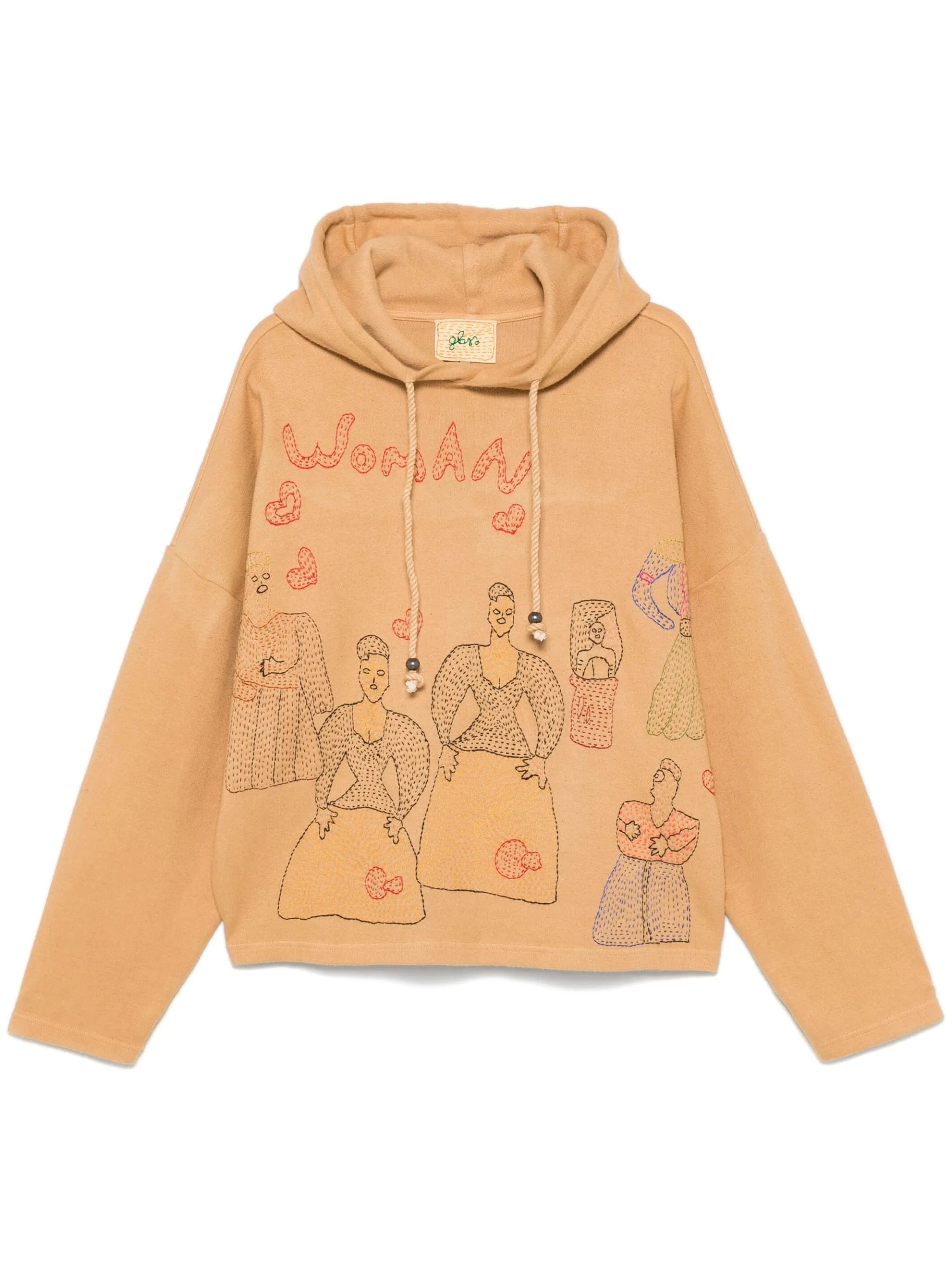 Glass Cypress motif - embroidered hoodie