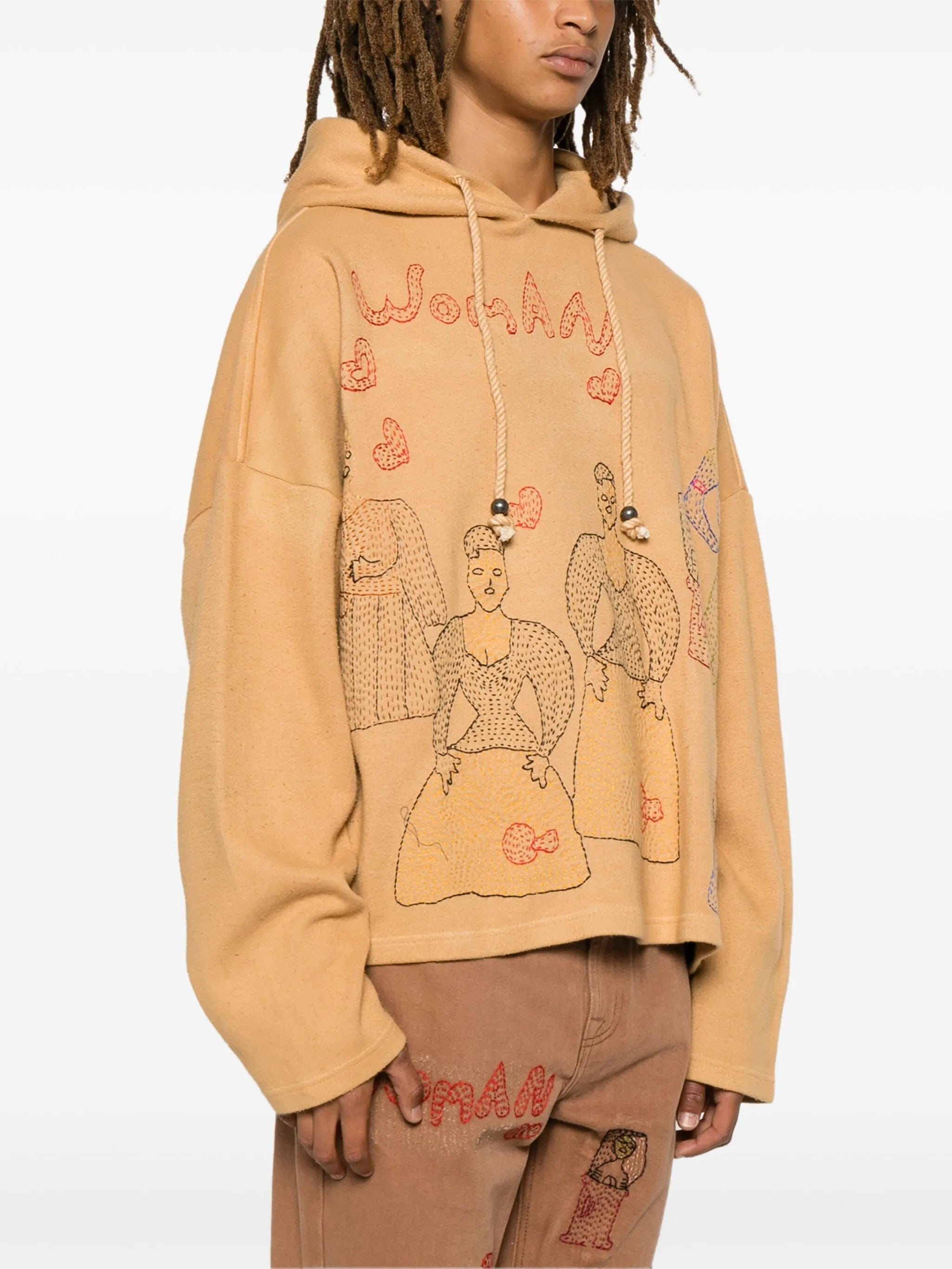 Glass Cypress motif - embroidered hoodie