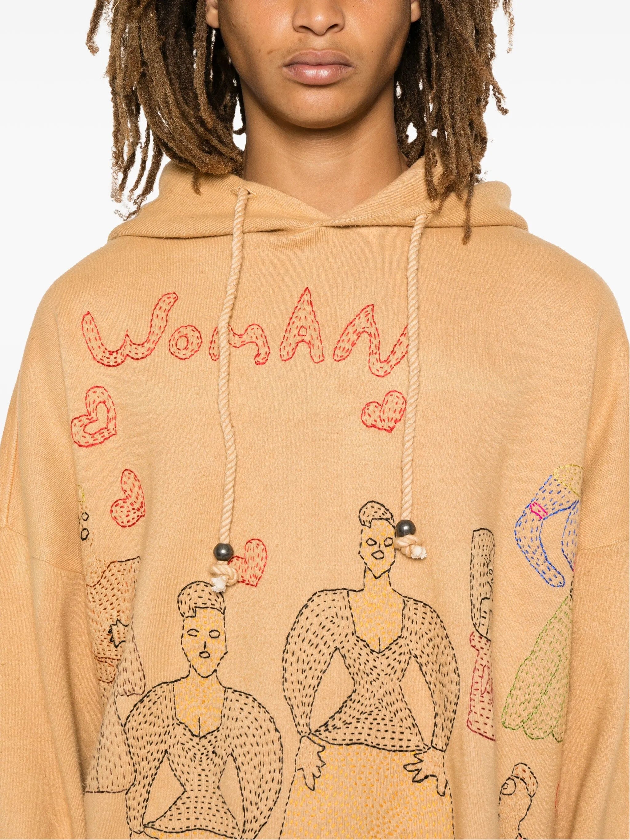 Glass Cypress motif - embroidered hoodie