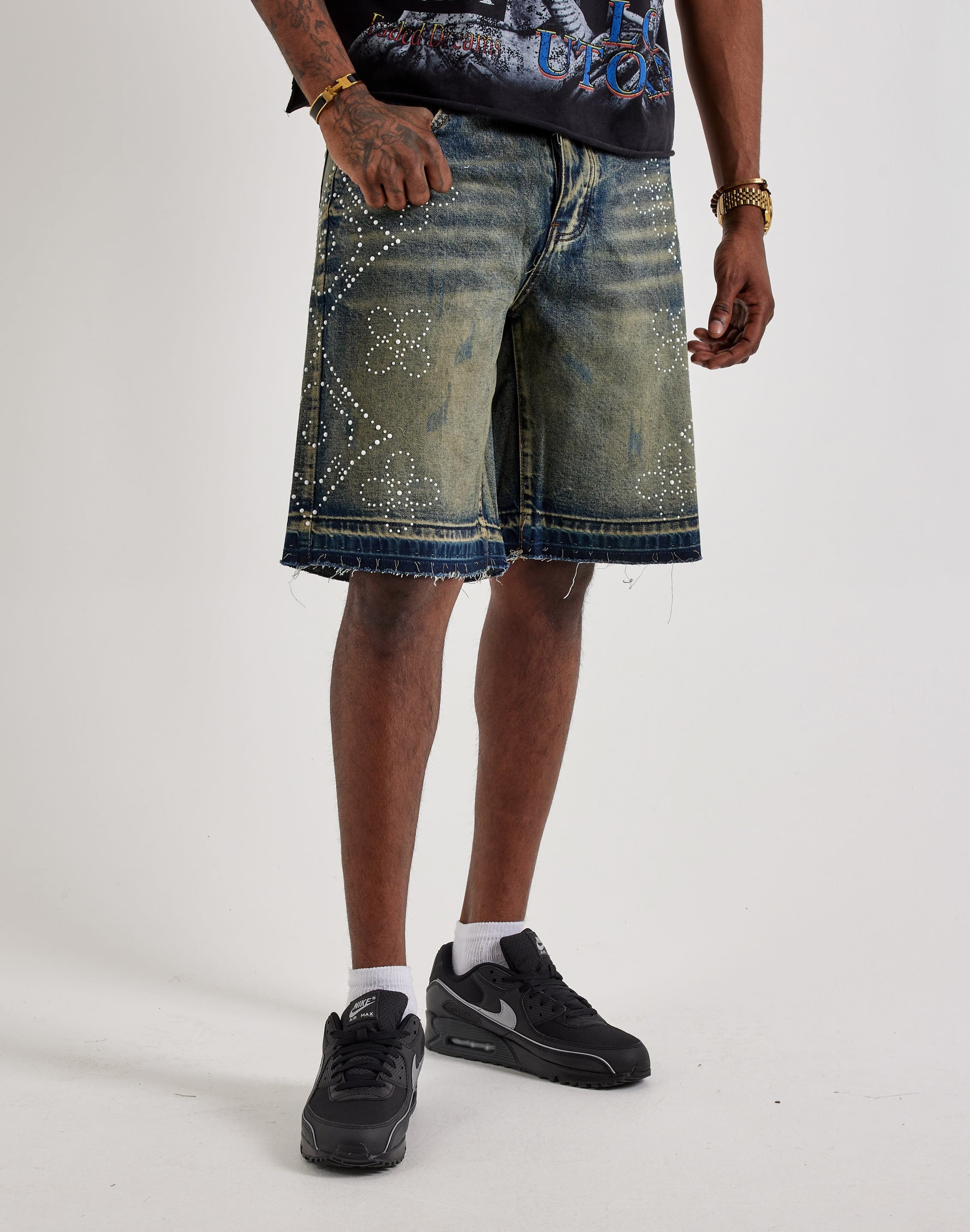 GFTD la Pearl Denim Shorts