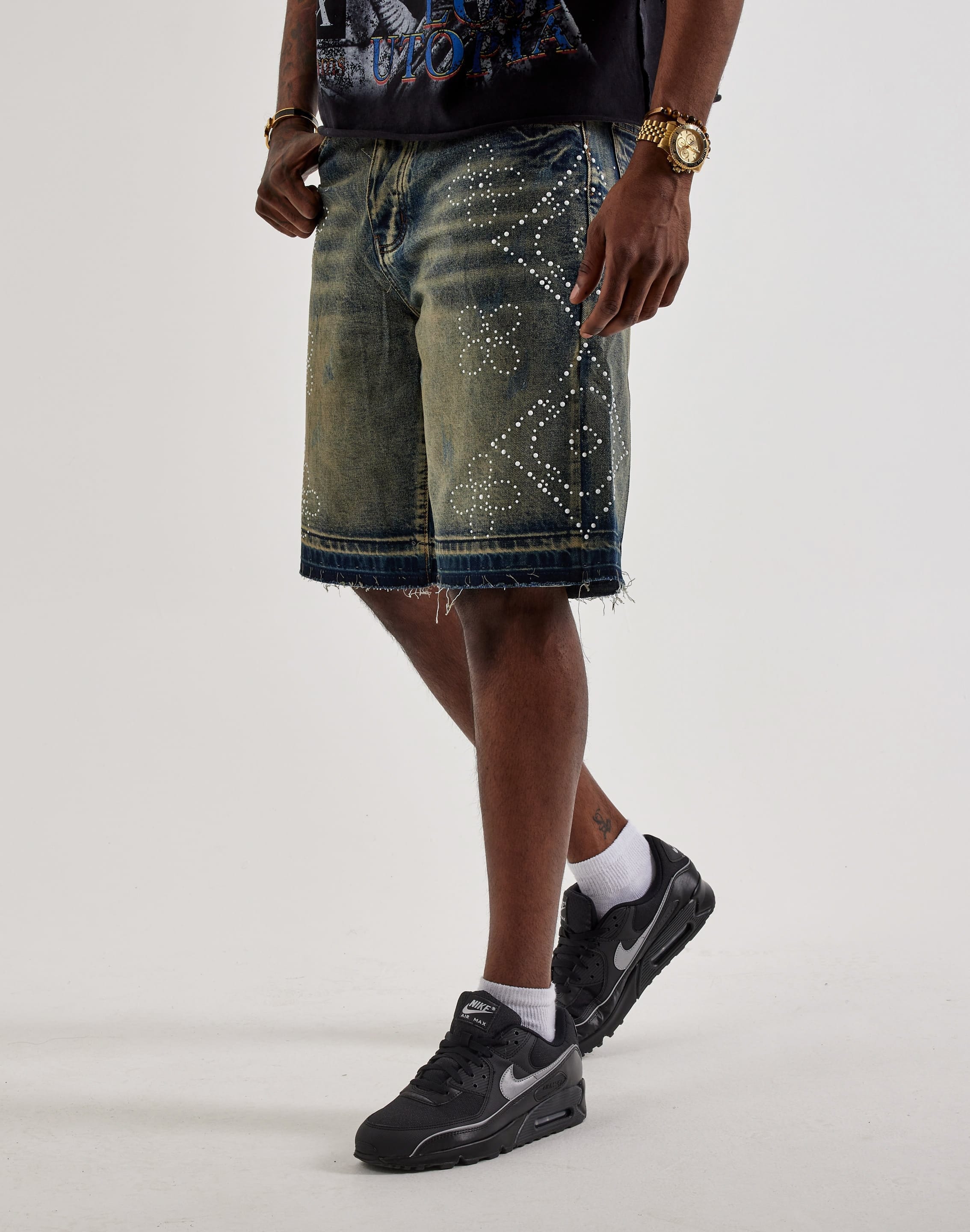 GFTD la Pearl Denim Shorts