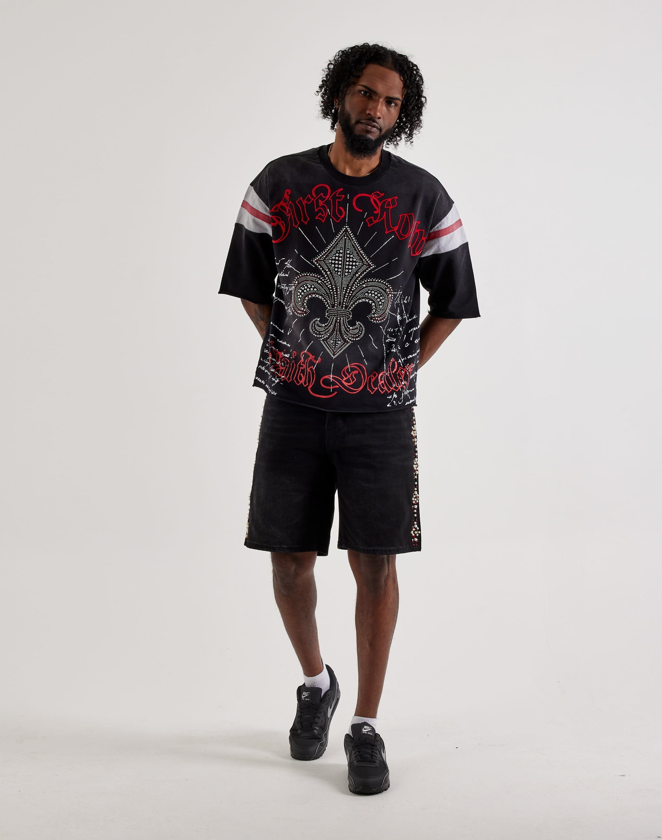 GFTD la Pearl Gems Denim Shorts