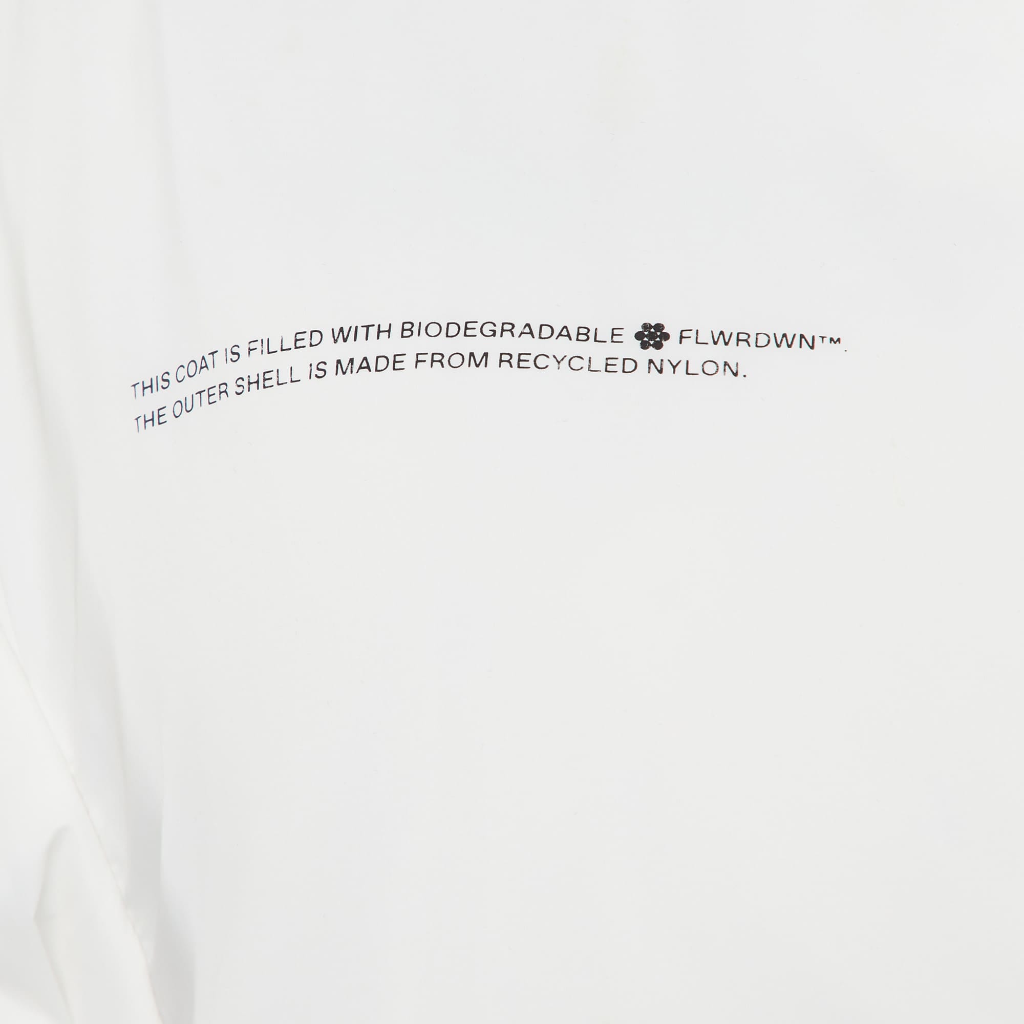 White Nylon Flwrdwn Hooded Long Jacket