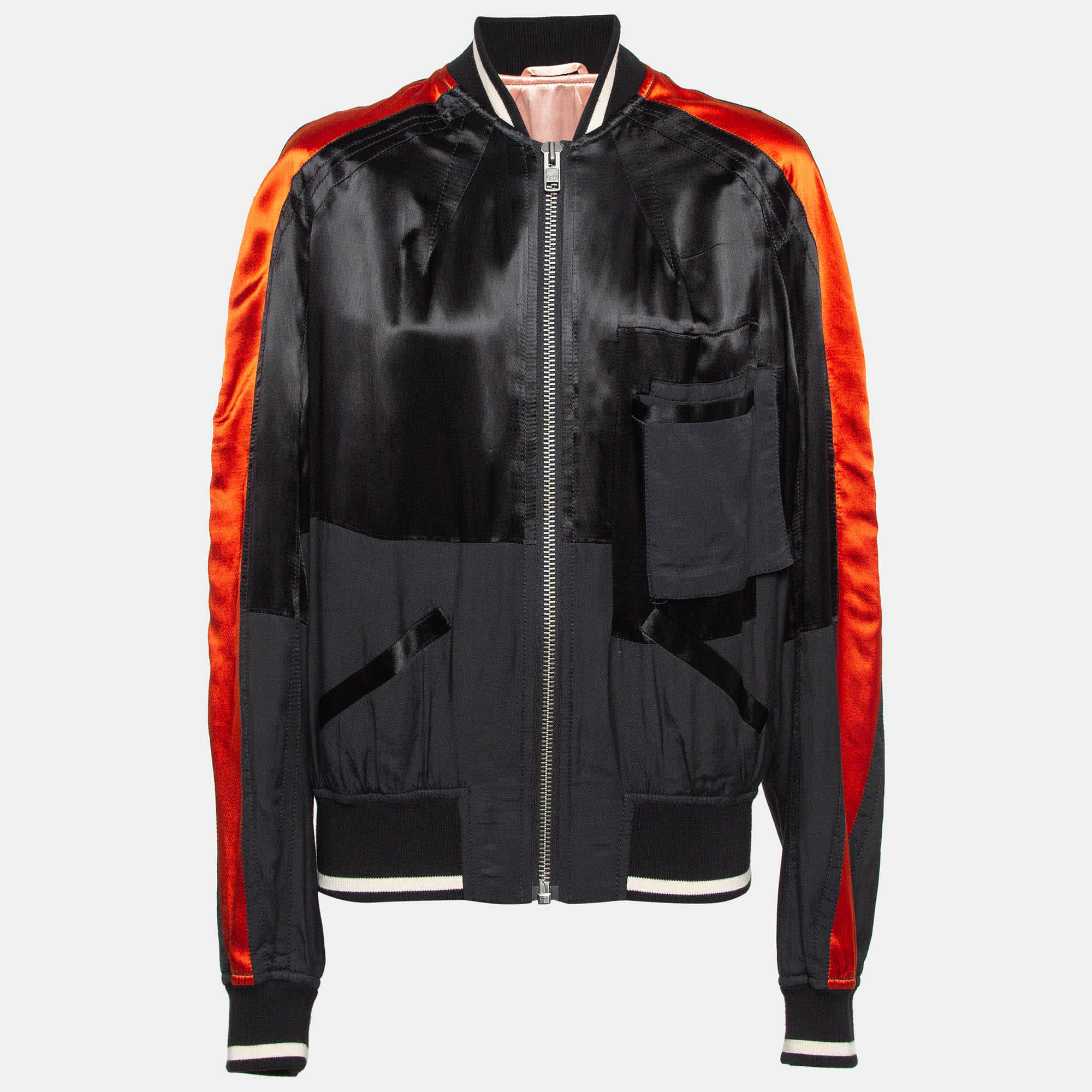 Haider Ackermann Black Satin Bomber Jacket