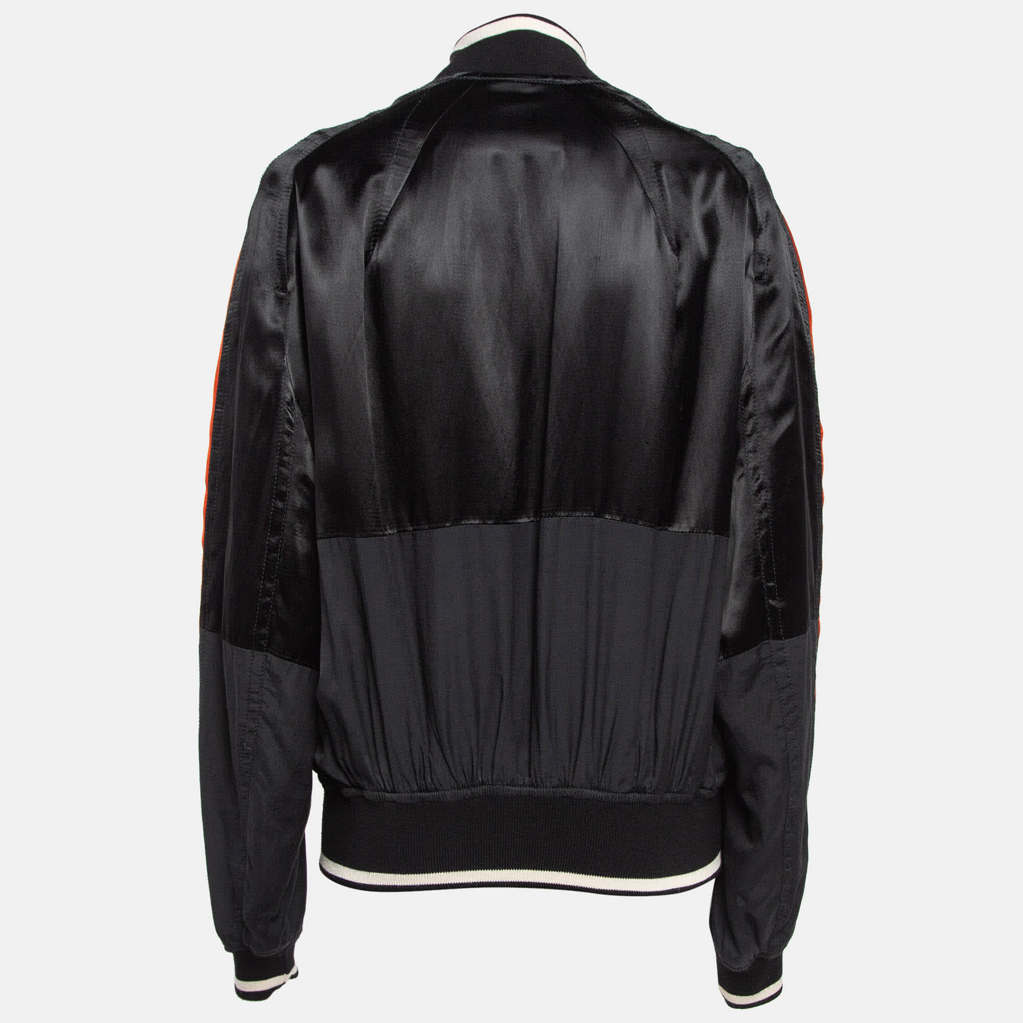 Haider Ackermann Black Satin Bomber Jacket