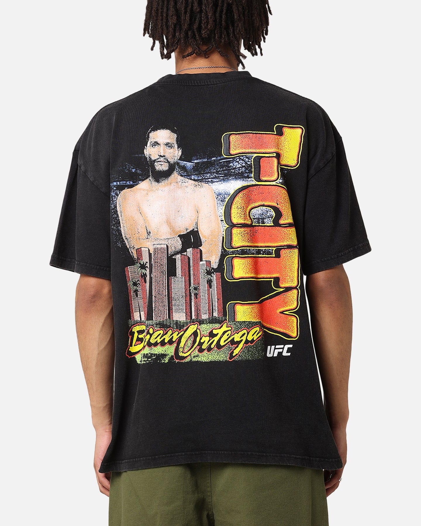 Vintage UFC By Culture Kings Brian Ortega T - City Vintage T - Shirt Black Acidwash