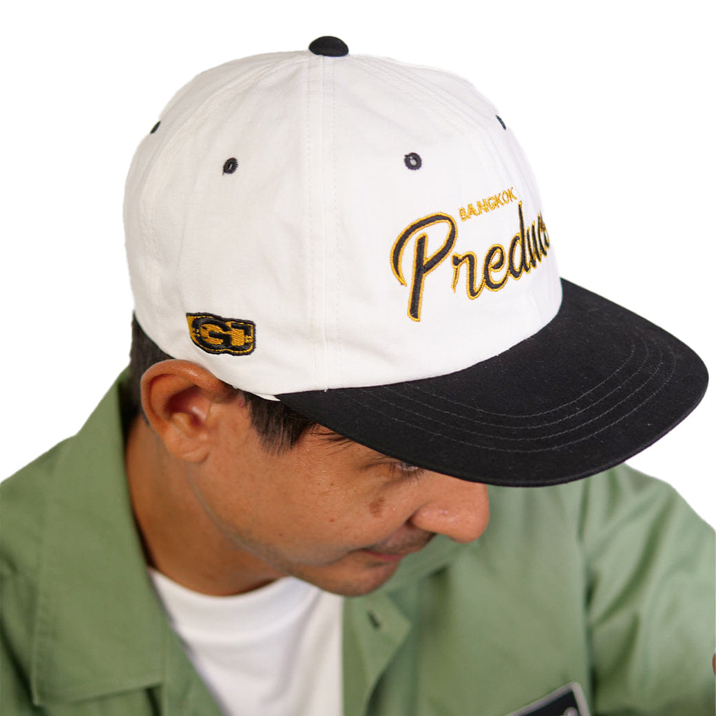 Vintage Preduce GJ Vintage Snapback Hat Black/White Cotton