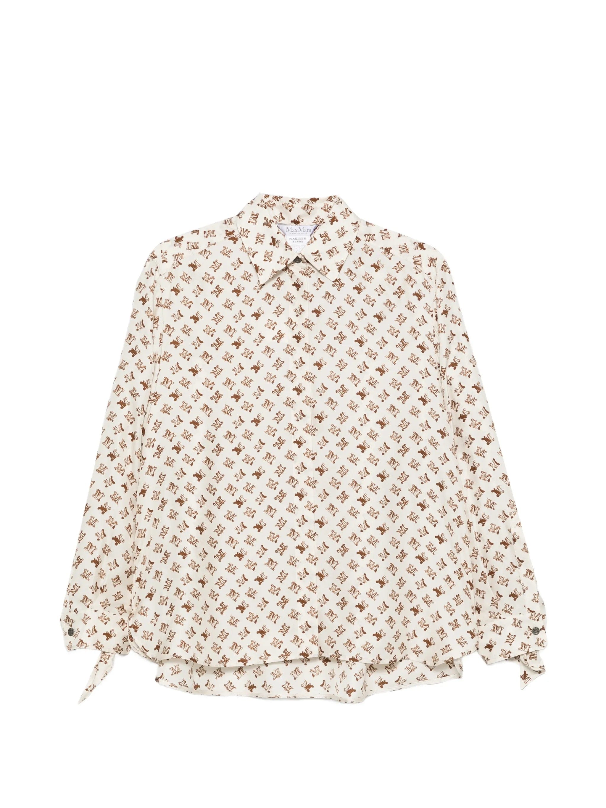 Max Mara logo - print tie - cuff shirt