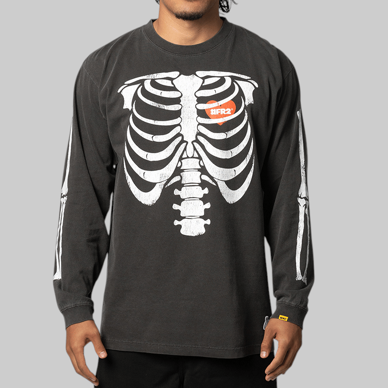 FR2 Bone Garment Dye Long Sleeve - Black