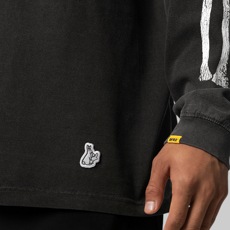 FR2 Bone Garment Dye Long Sleeve - Black
