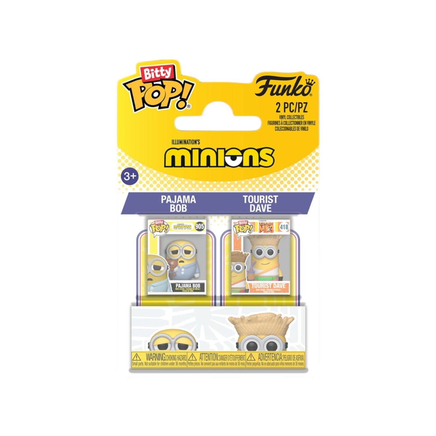 Minions Pajama Bob & Tourist Dave 2 pack Bitty Pop - Minions - PREORDER