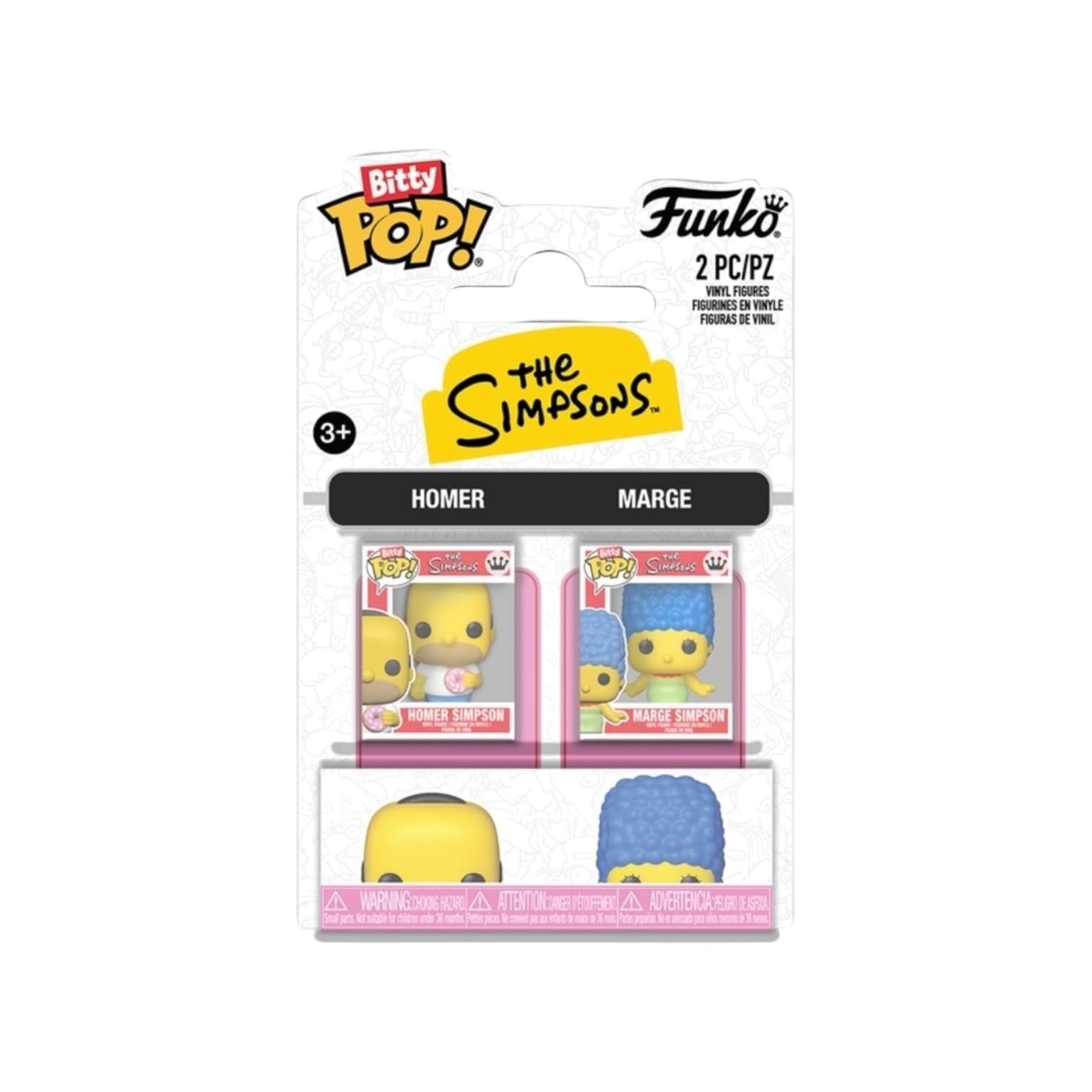 The Simpsons Homer Simpsons and Marge Simpsons 2 pack Bitty Pop - The Simpsons