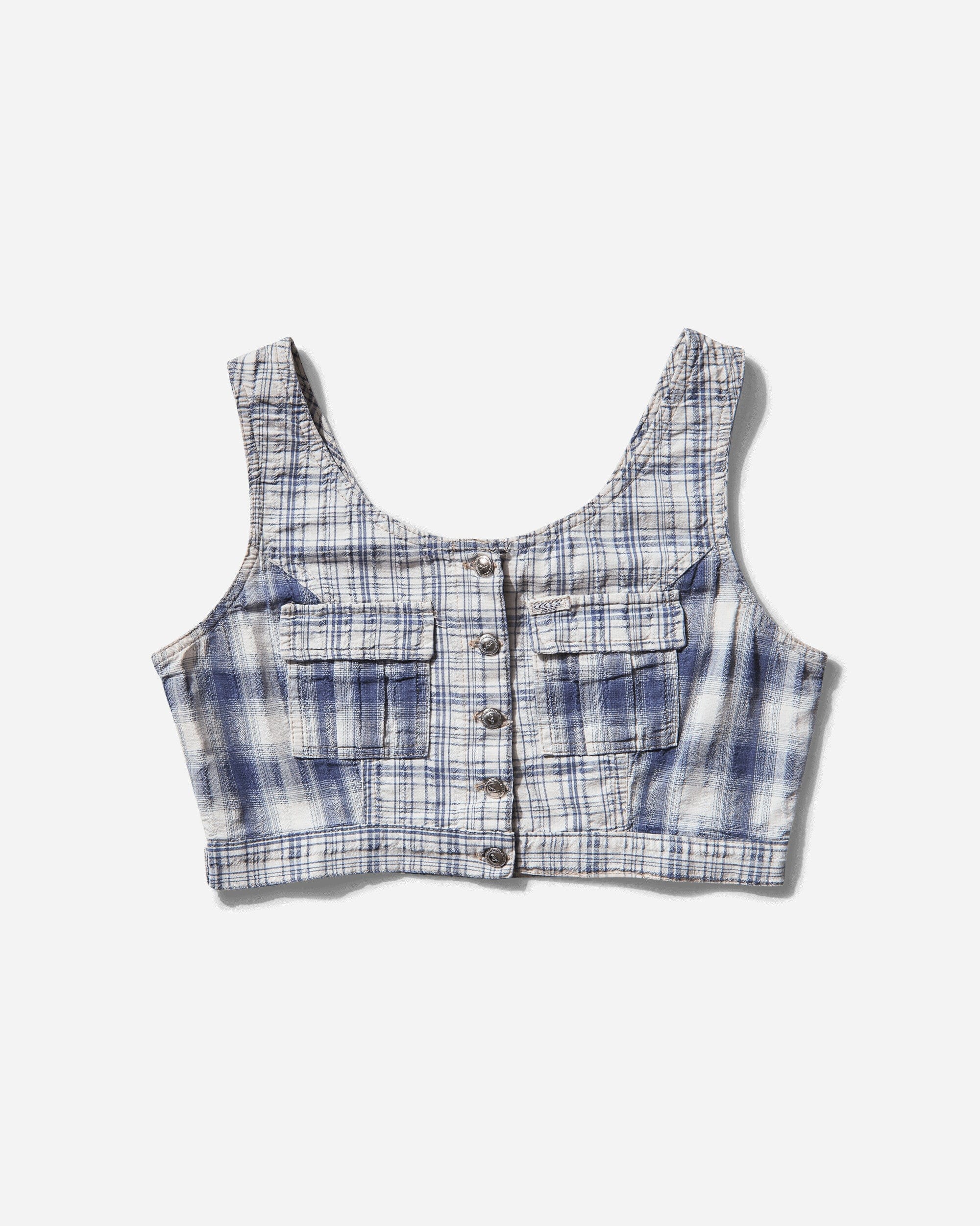 Pezze Vintage Women's Checked Top White