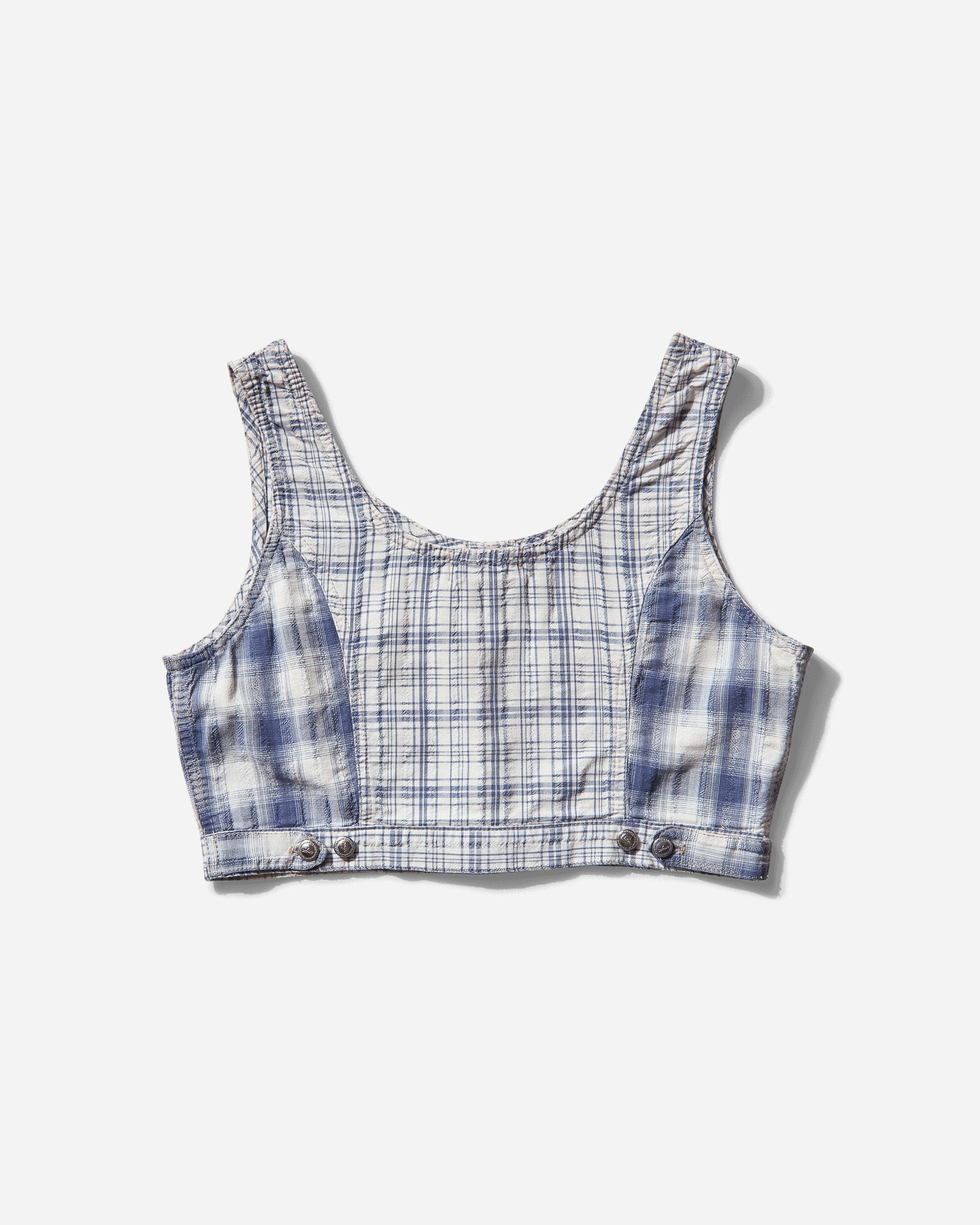 Pezze Vintage Women's Checked Top White