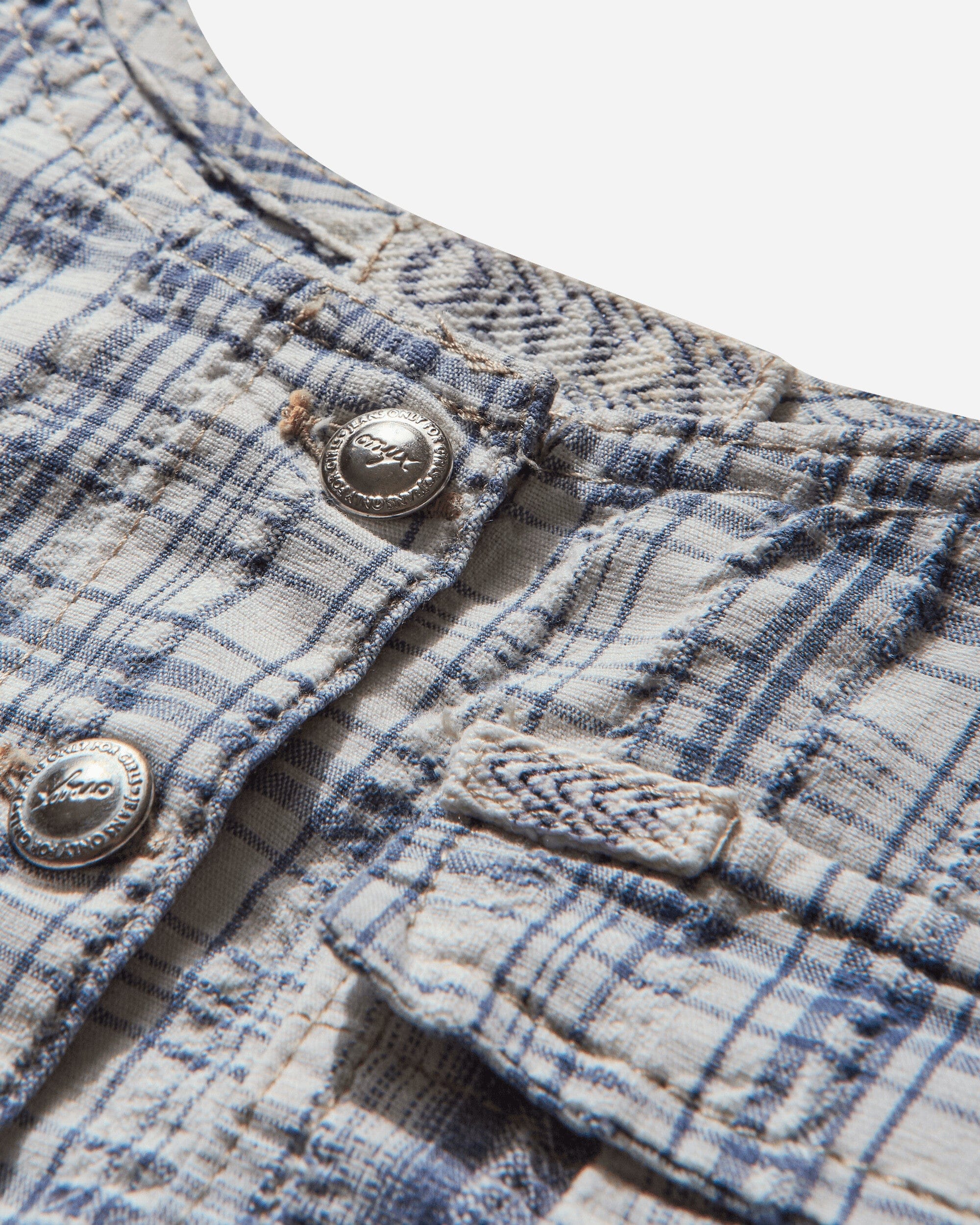 Pezze Vintage Women's Checked Top White