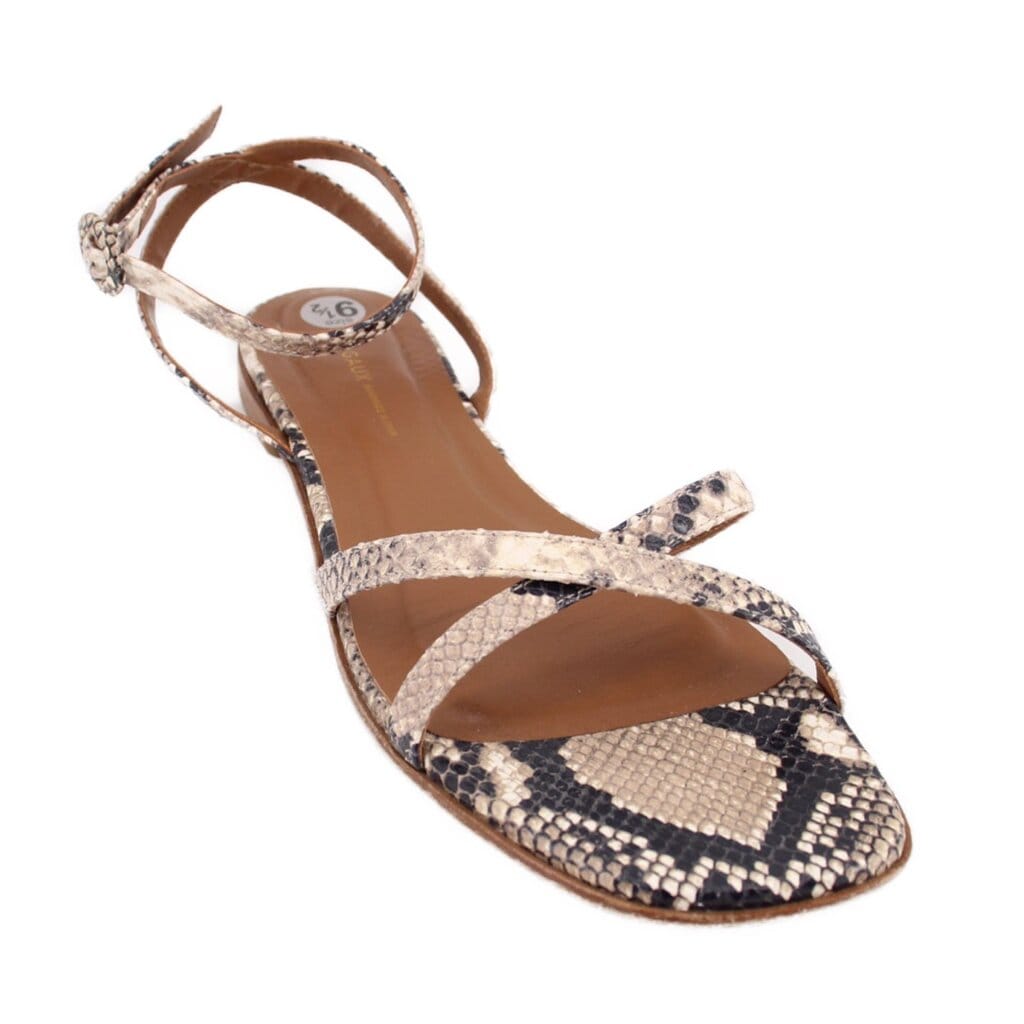Margaux SNAKE SANDALS BEIGE/BLACK 9.5 US