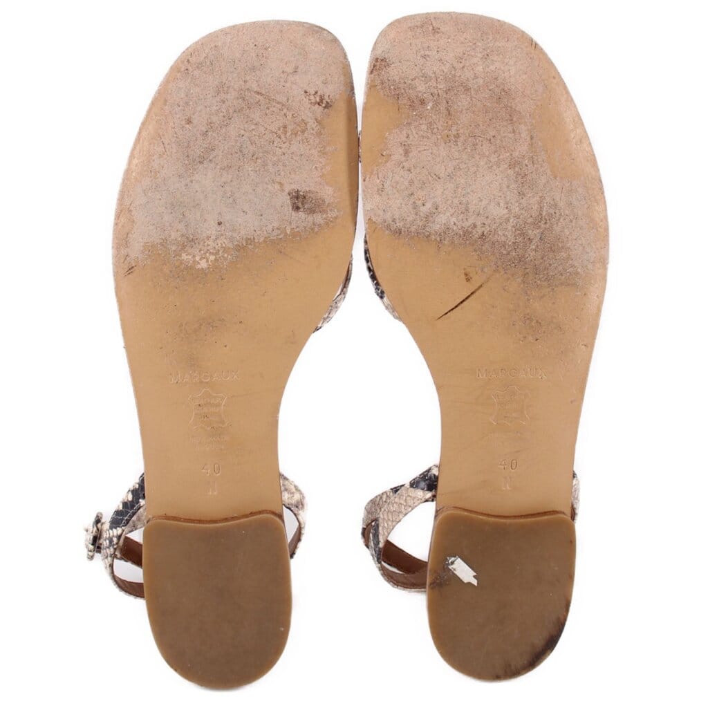 Margaux SNAKE SANDALS BEIGE/BLACK 9.5 US