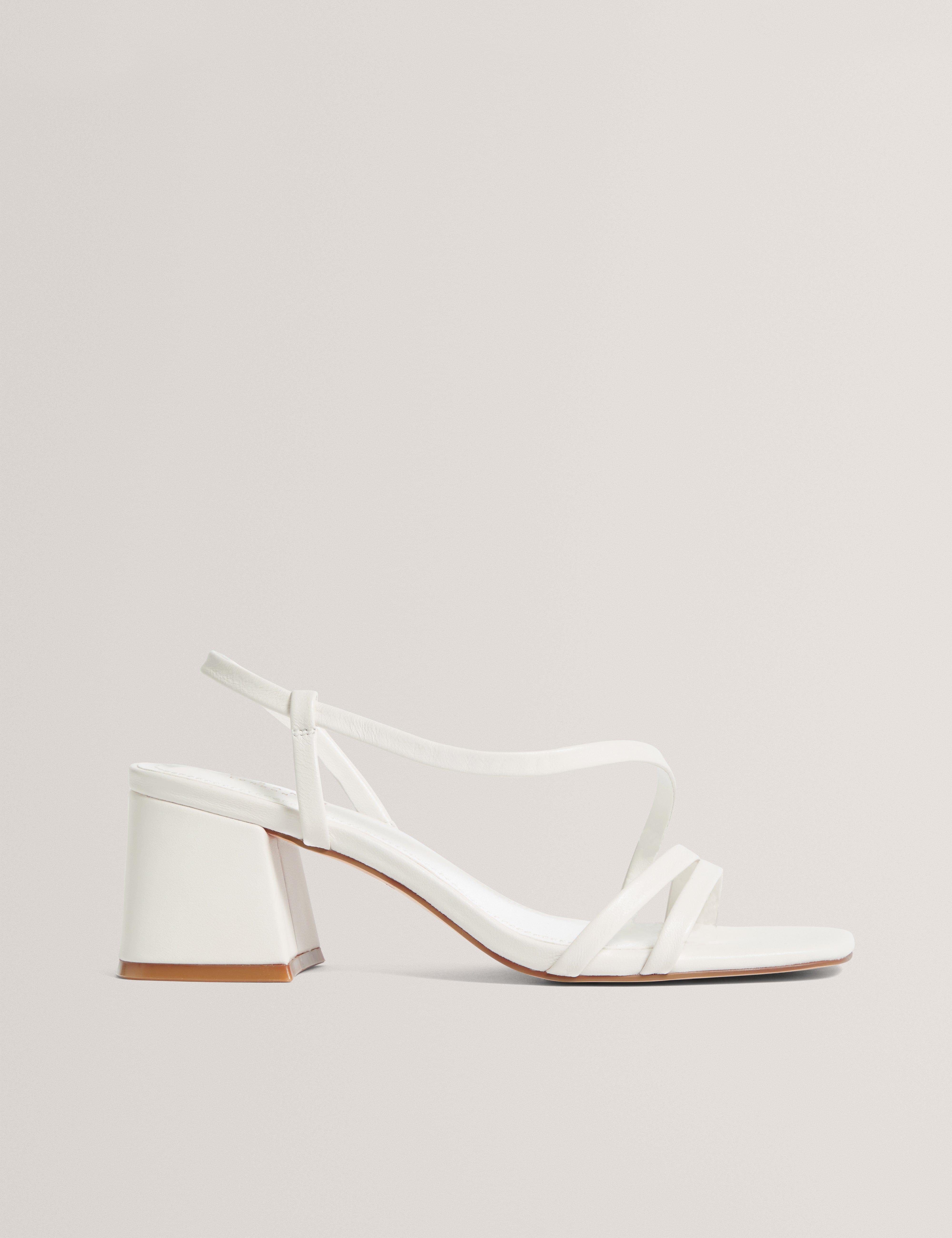 WHITE* Izabeel Strappy Block Heel White