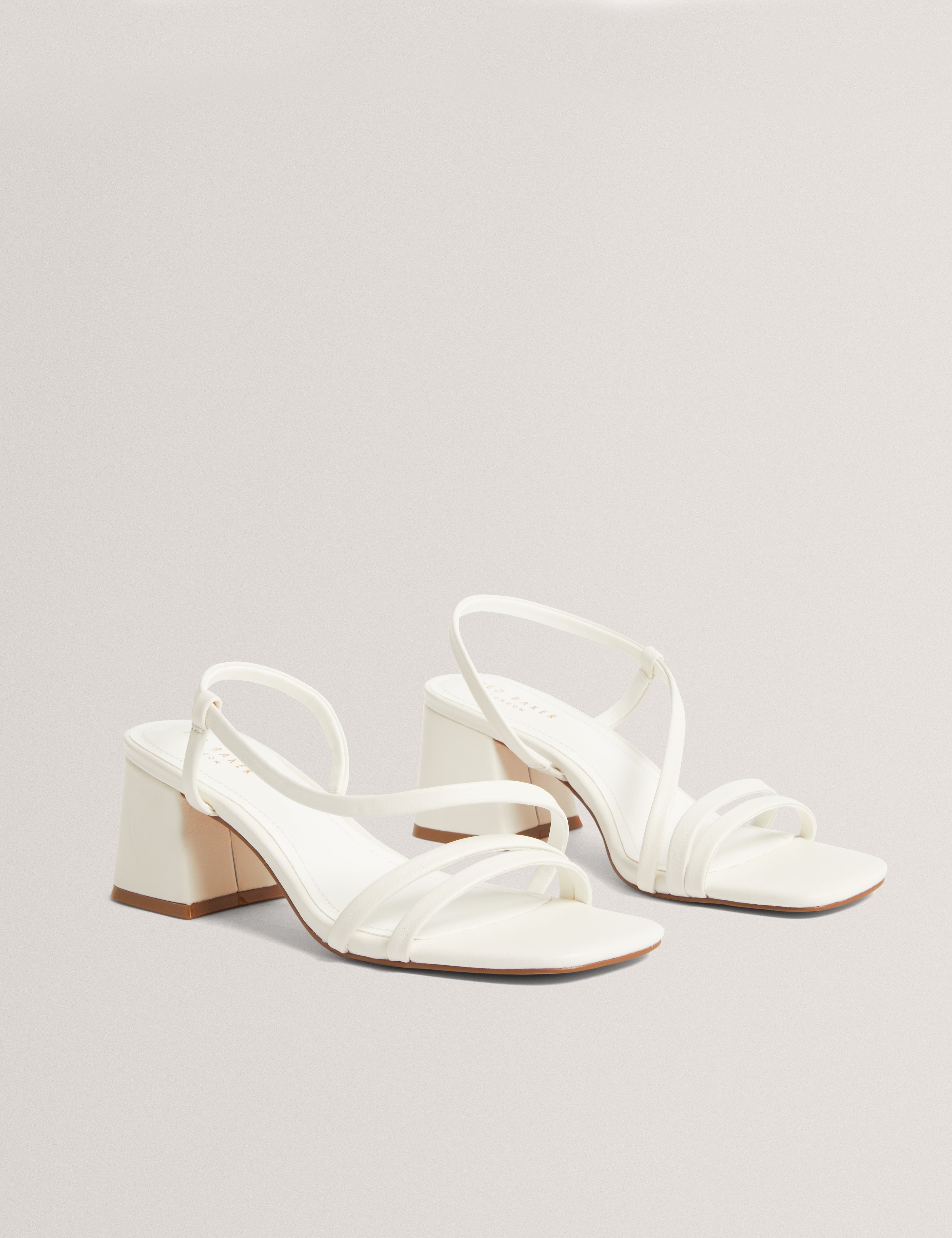 WHITE* Izabeel Strappy Block Heel White