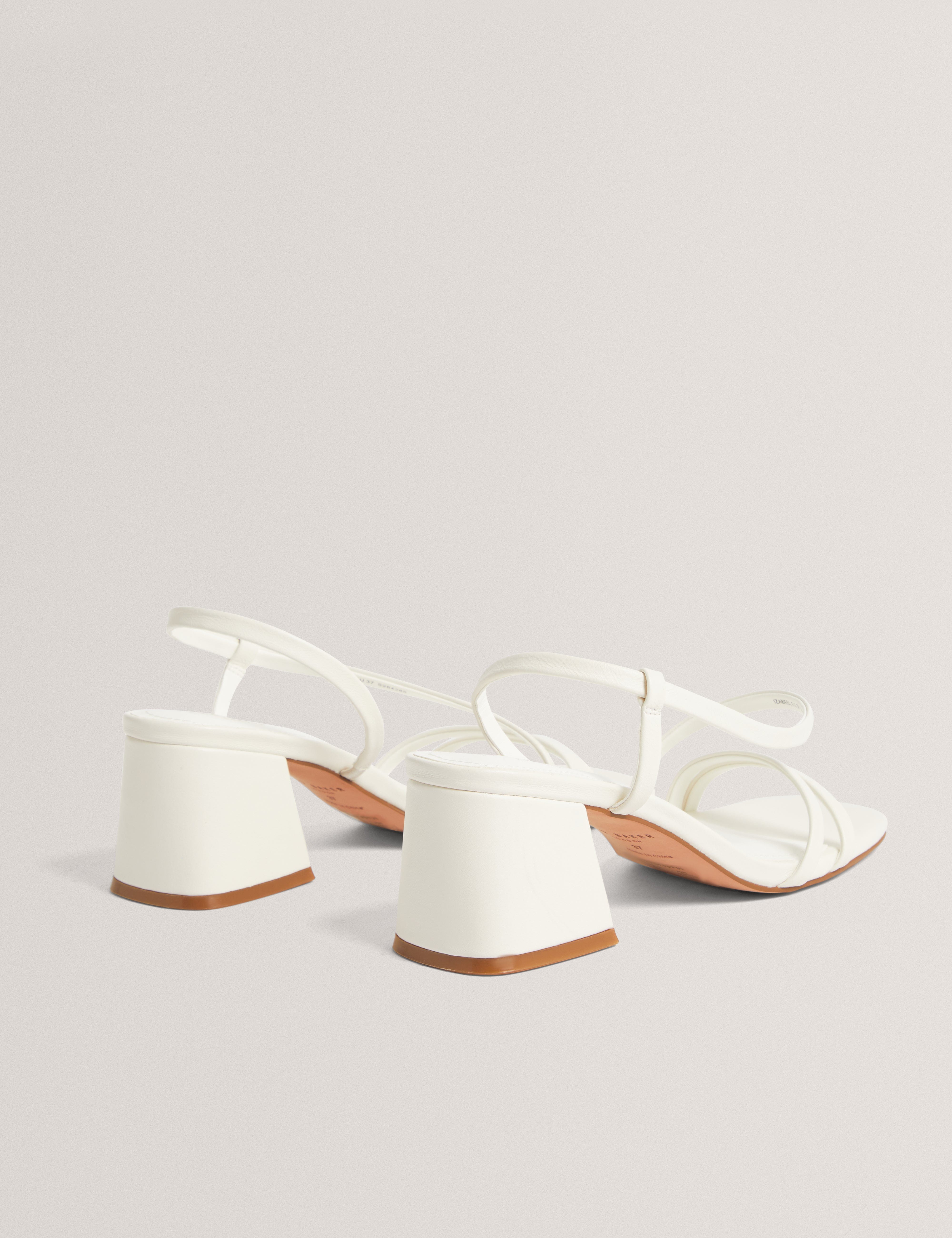 WHITE* Izabeel Strappy Block Heel White